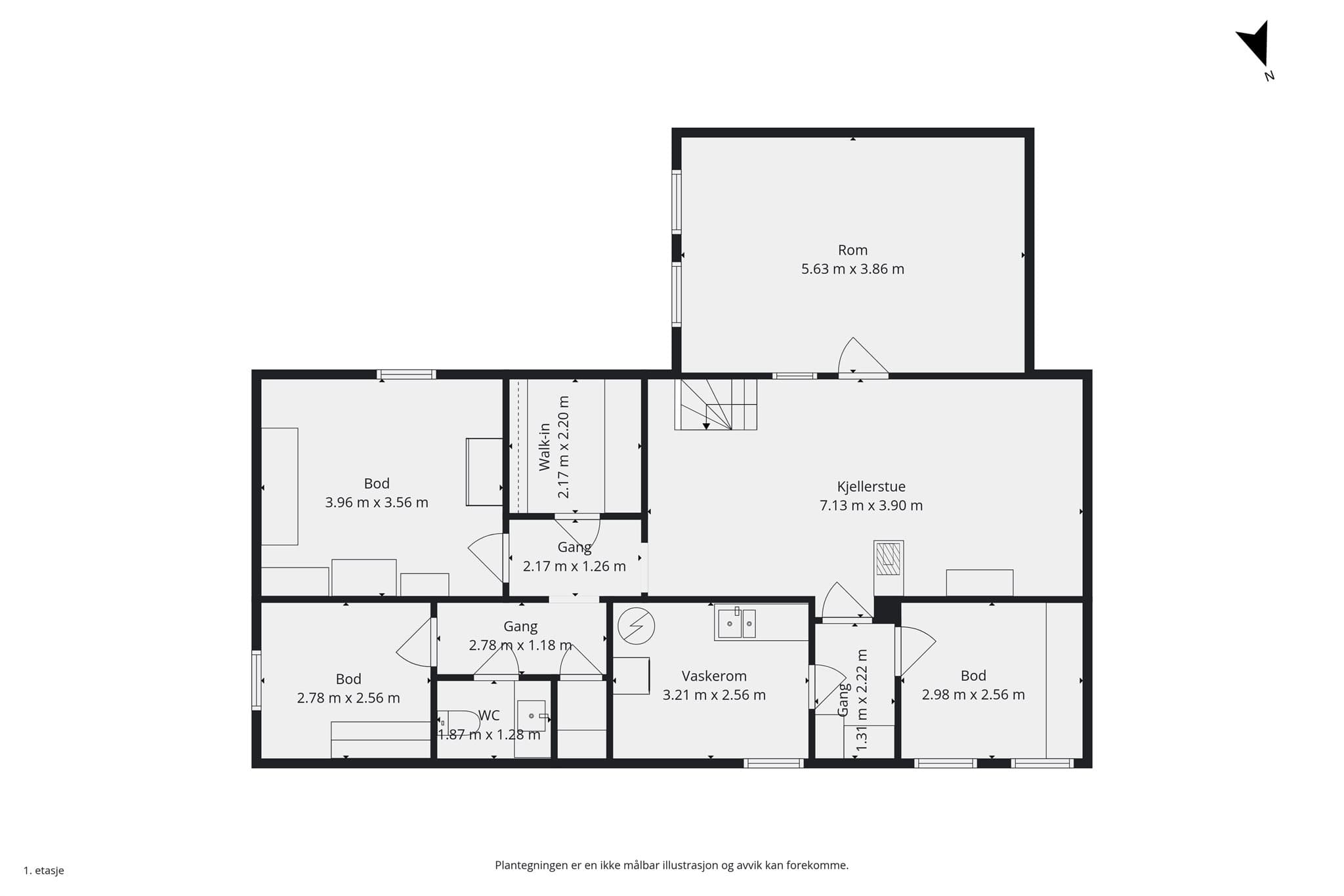 Plantegning kjeller.