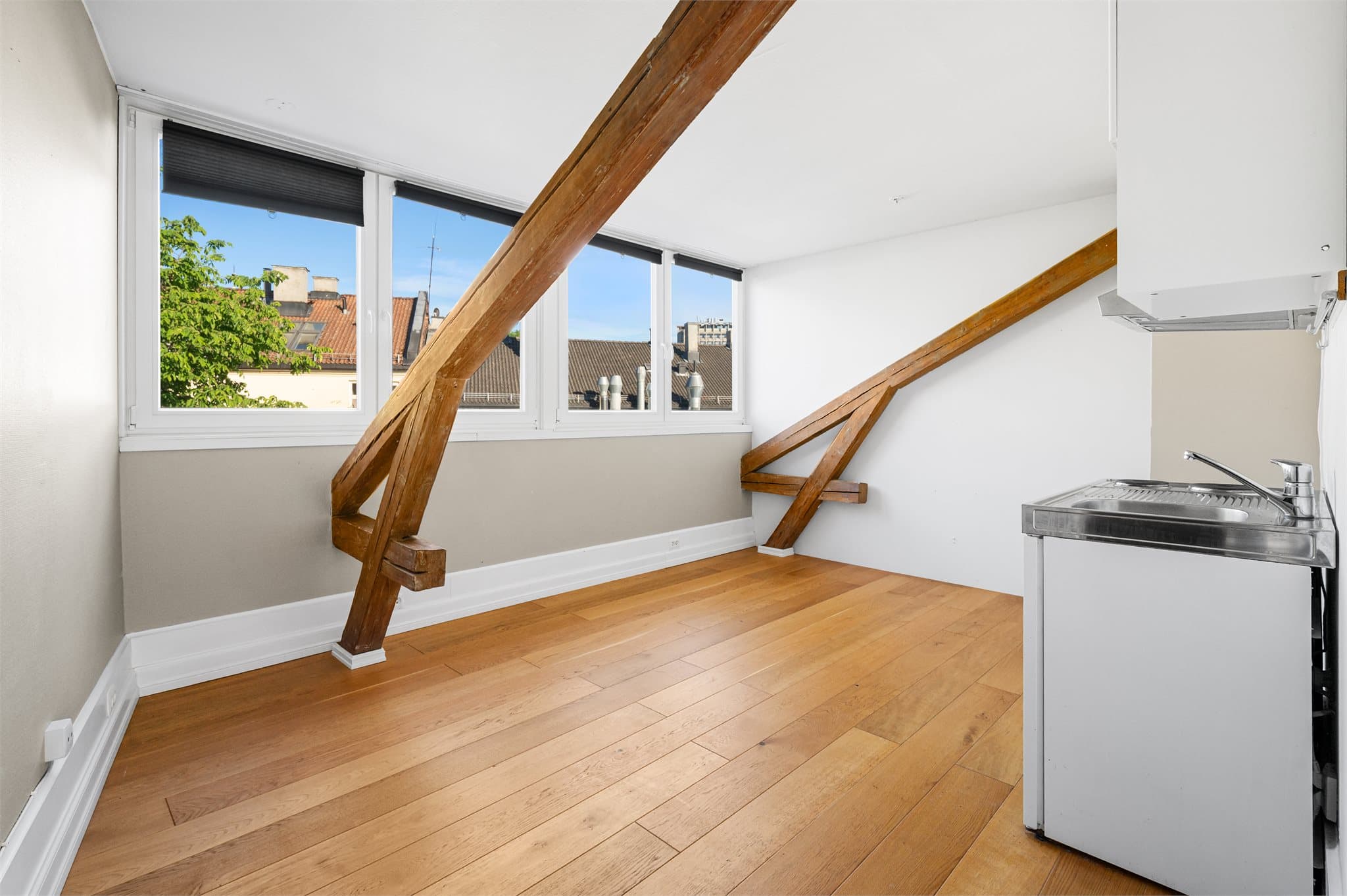 Oppholdsrommet kan brukes som soverom/kjøkken.