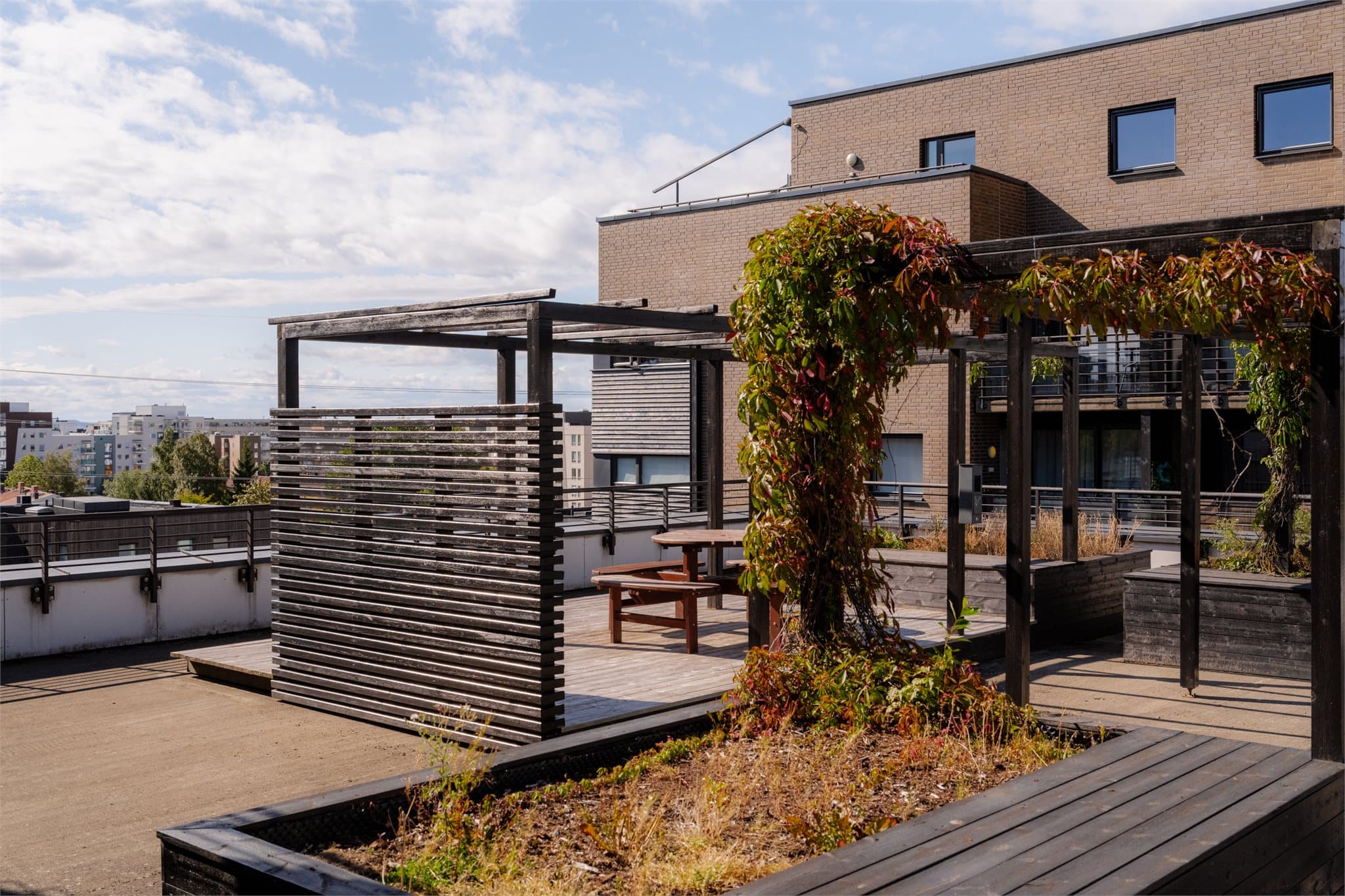 Sameie har felles takterrasse.