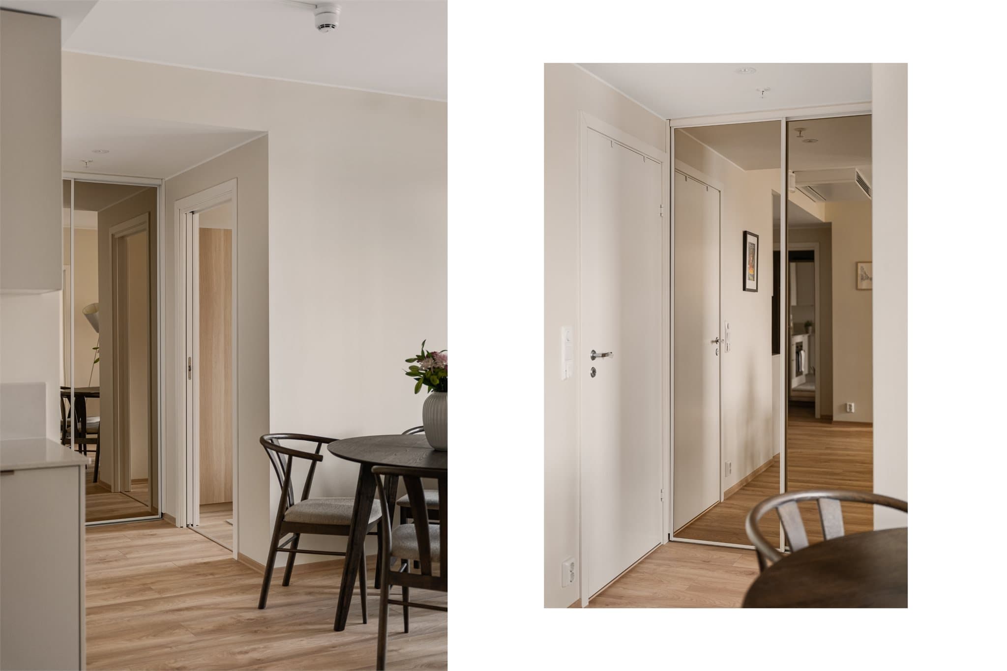 - Merk gjennomgående lik parkett på alle gulv som sørger for et nydelig helhetsinntrykk og en rød tråd gjennom boligen -