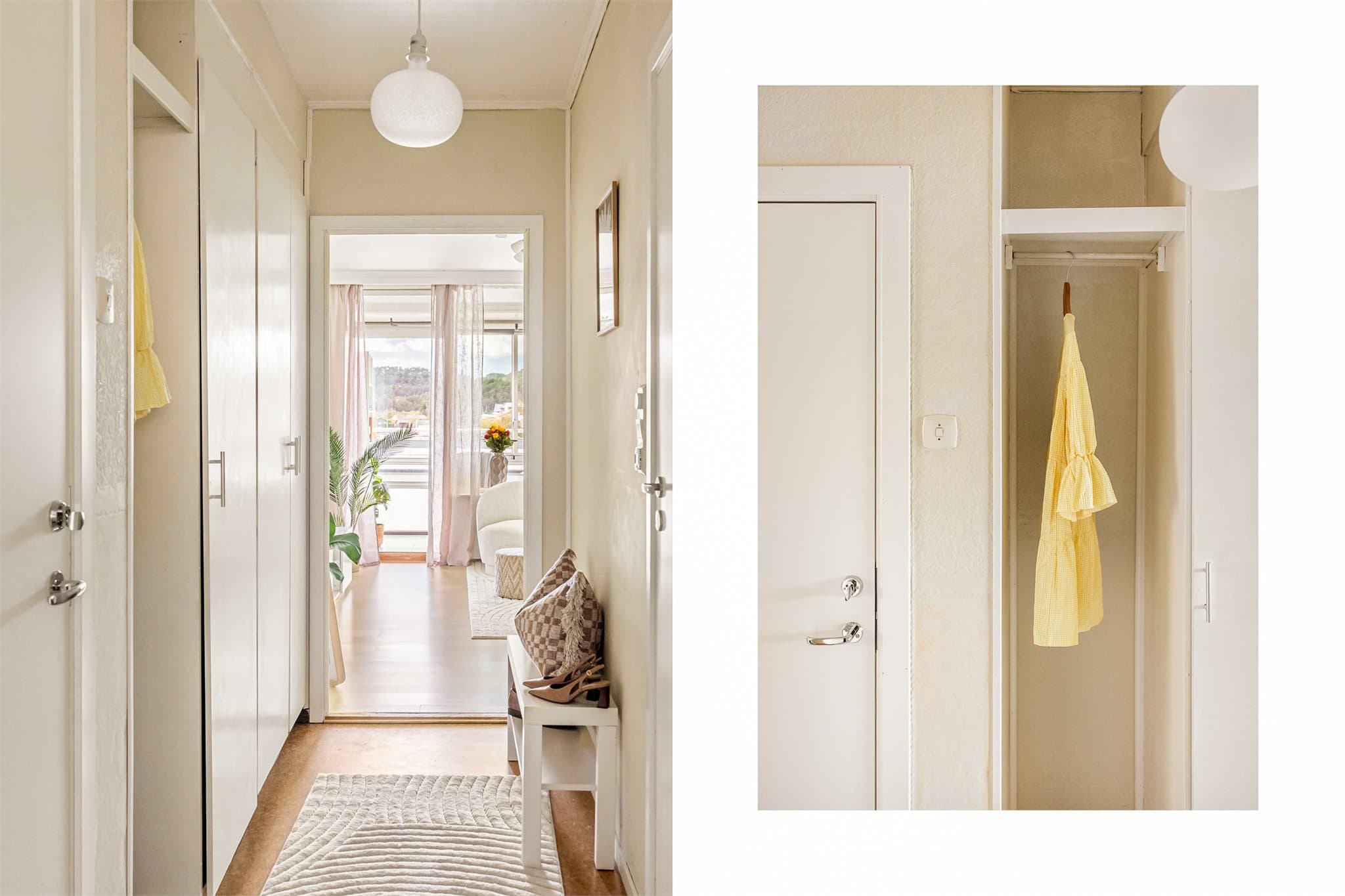 Praktisk entré på 5,0 m² med gode oppbevaringsmuligheter og enkel adkomst til leilighetens øvrige rom. I tillegg disponerer boligen en ekstern bod på 5 m² (BRA-e) i underetasjen.