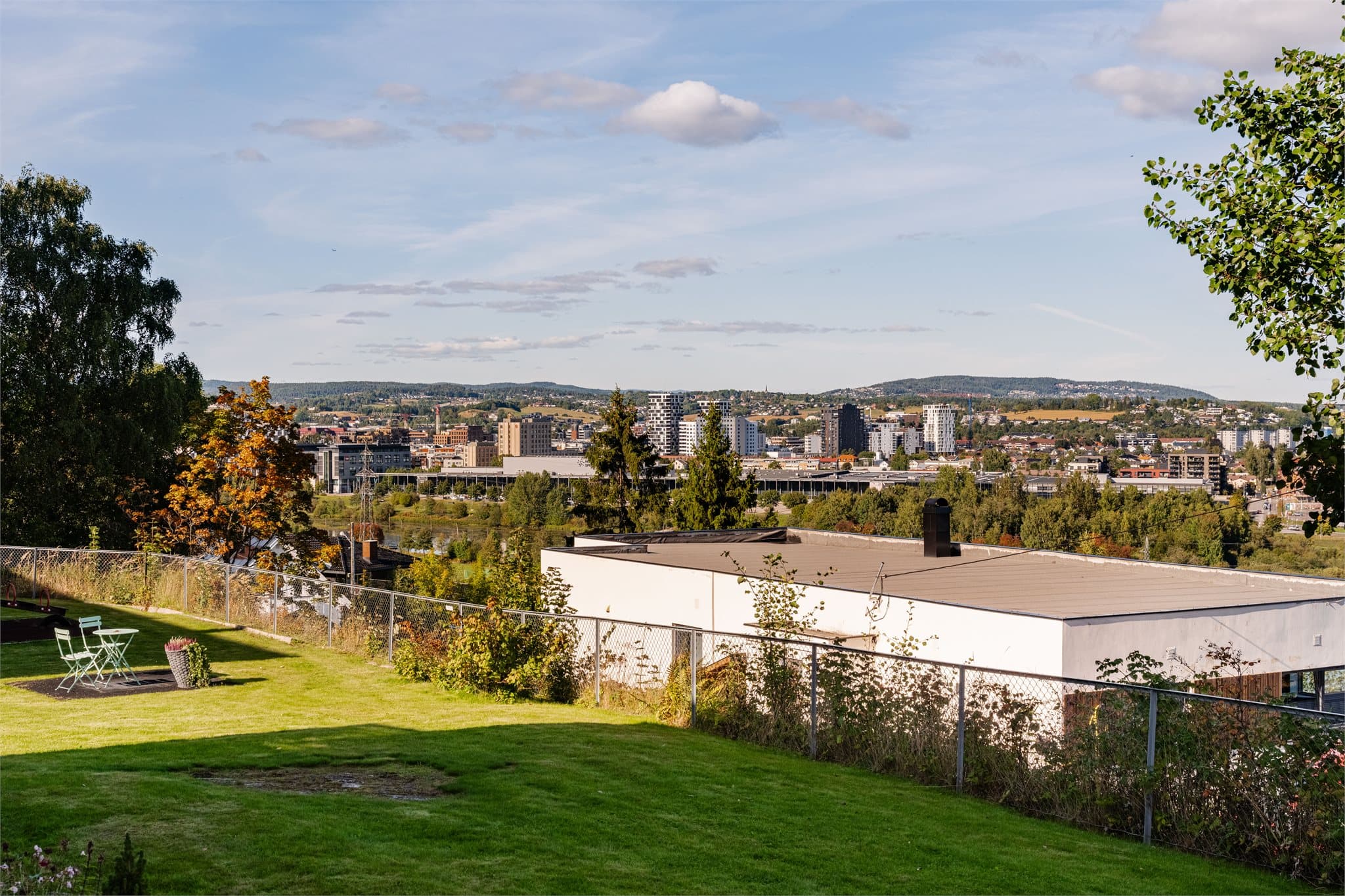 Flott utsikt mot Lillestrøm.