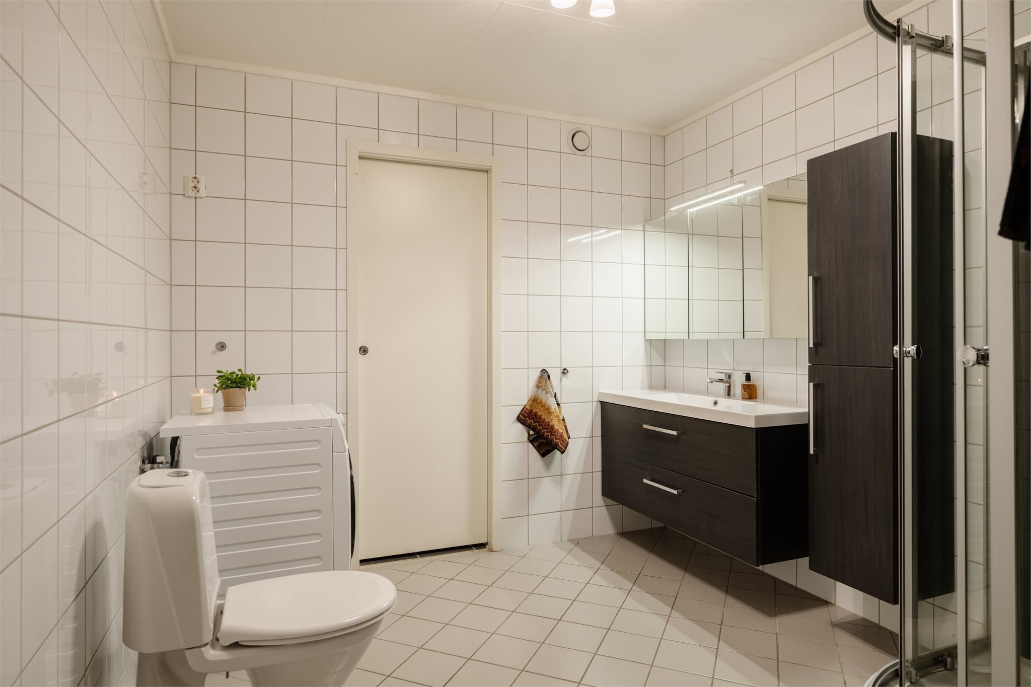 Opplegg for vaskemaskin og tørketrommel.