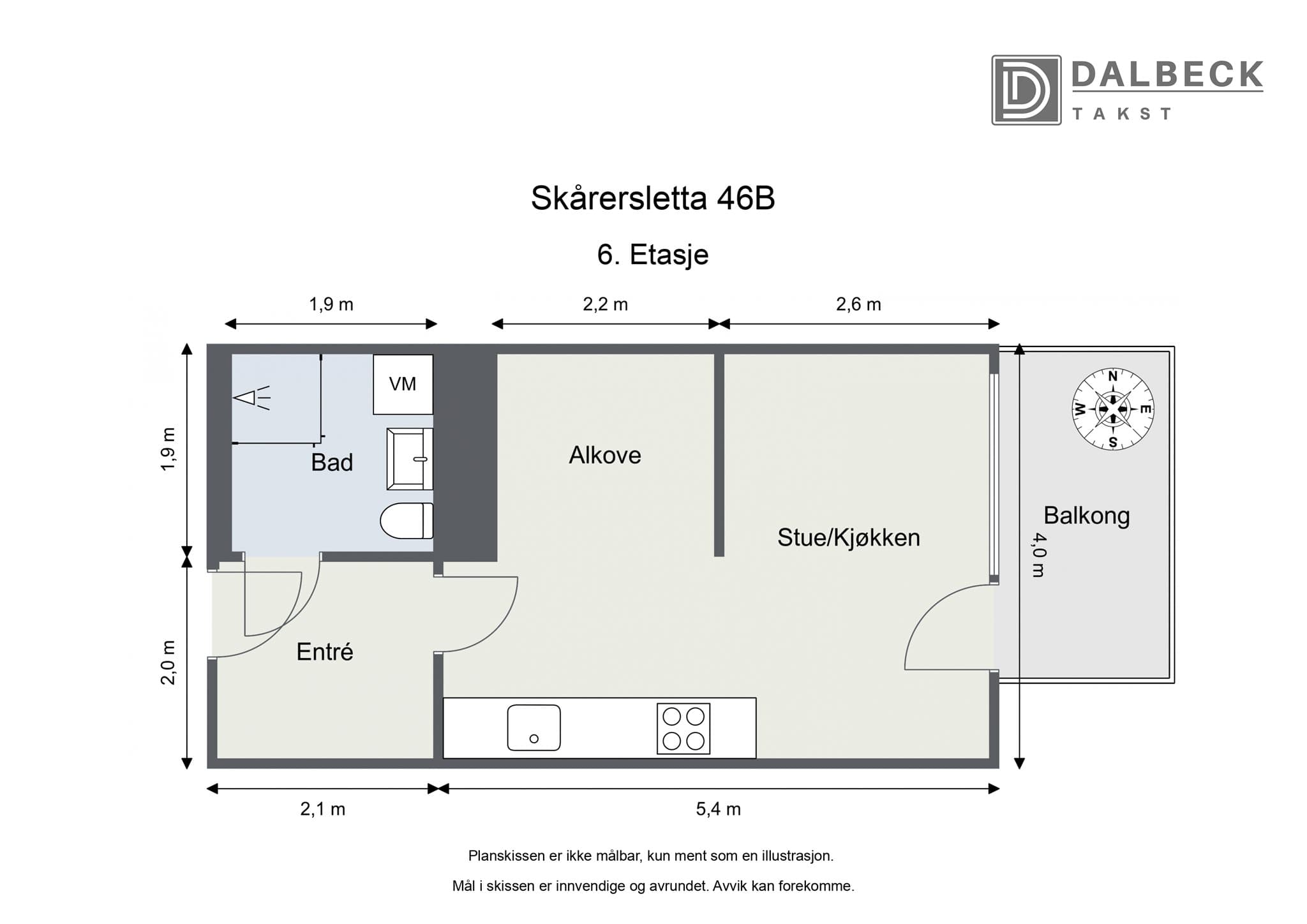 Plantegning - I tillegg disponerer leiligheten en bod i kjeller.