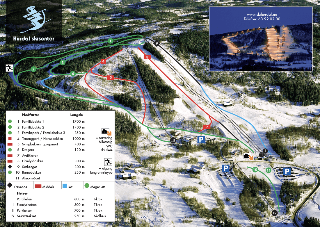 Løypekart Ski Hurdal.