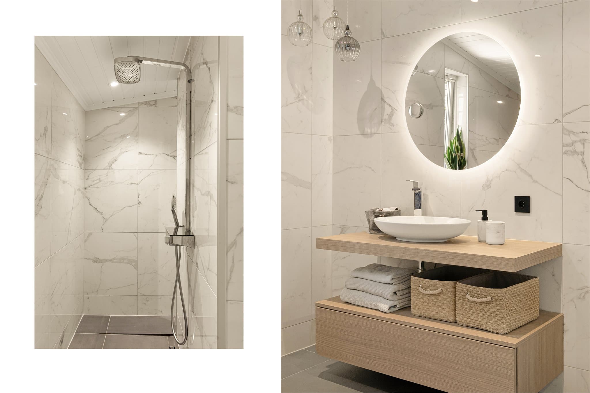 - Badet ble renovert i 2019 med Hansgrohe rainshower dusj, badekar fra Westerbergs, toalett og vask fra Villeroy&Boch med Grohe blandebatteri -