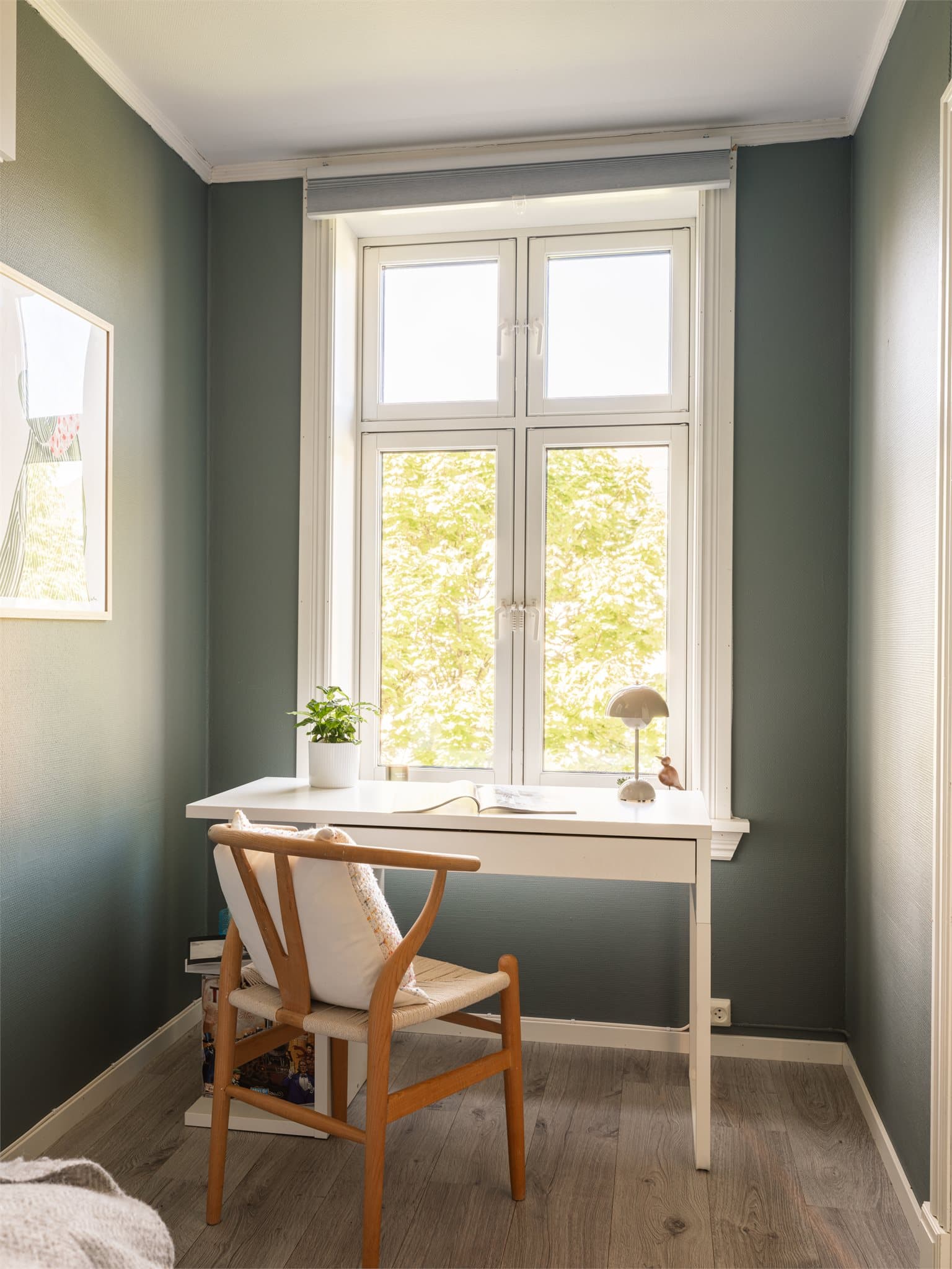 Her kan du nyte rolig utsikt mot frodige omgivelser.