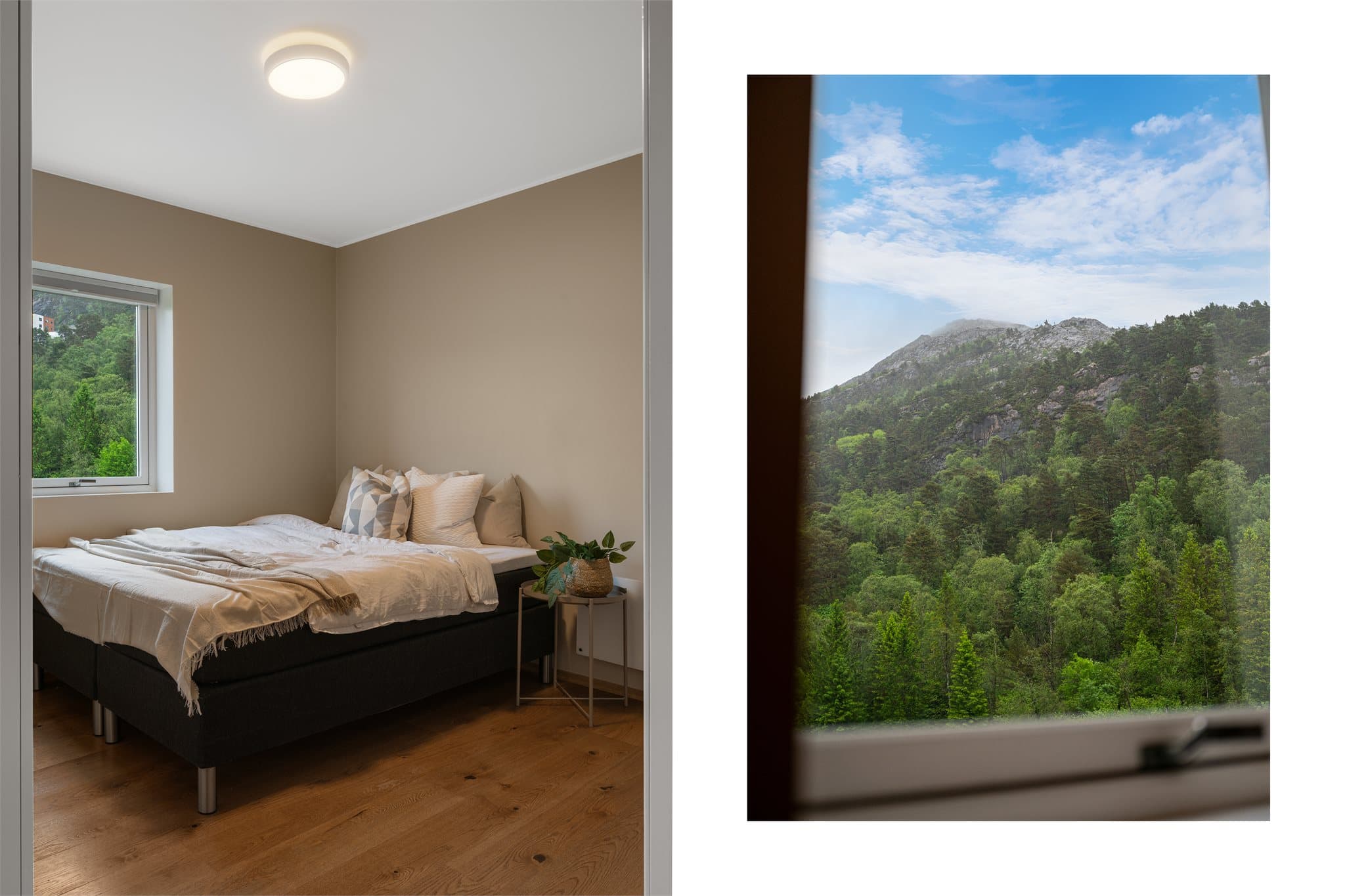 - Soverommet måler 9,5m² -