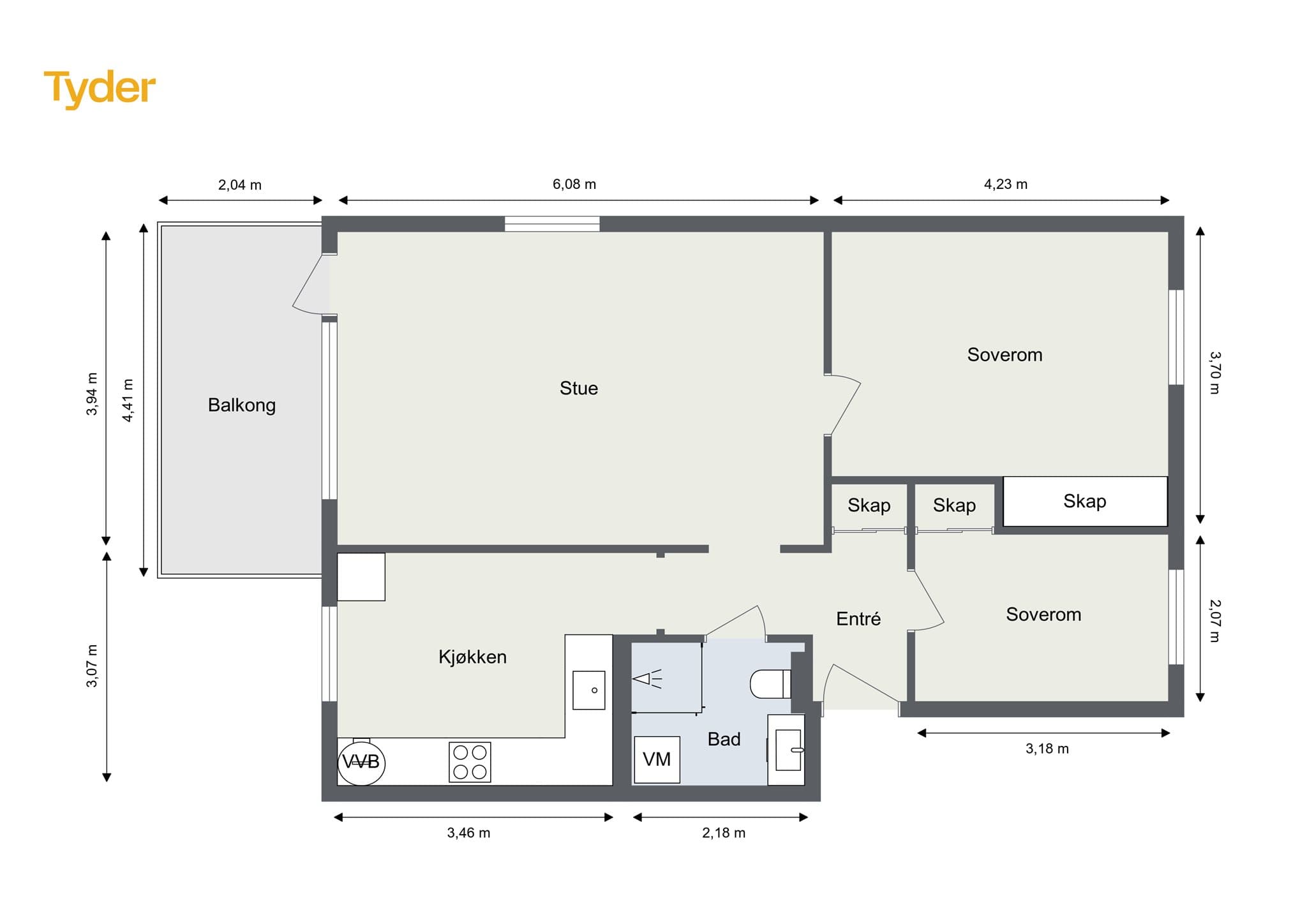 Plantegning - Skjettenveien 83 B