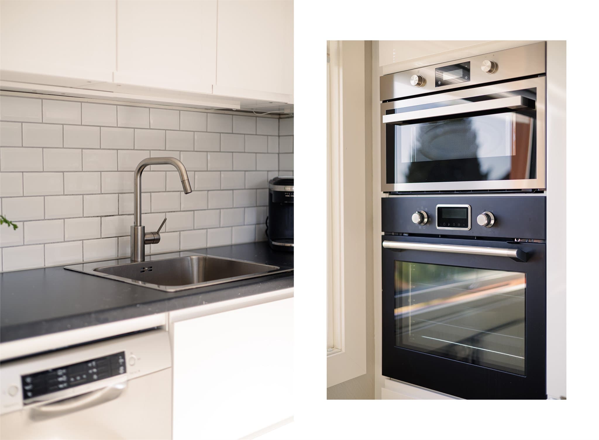 Et funksjonelt og pent kjøkken med god arbeidsflyt.