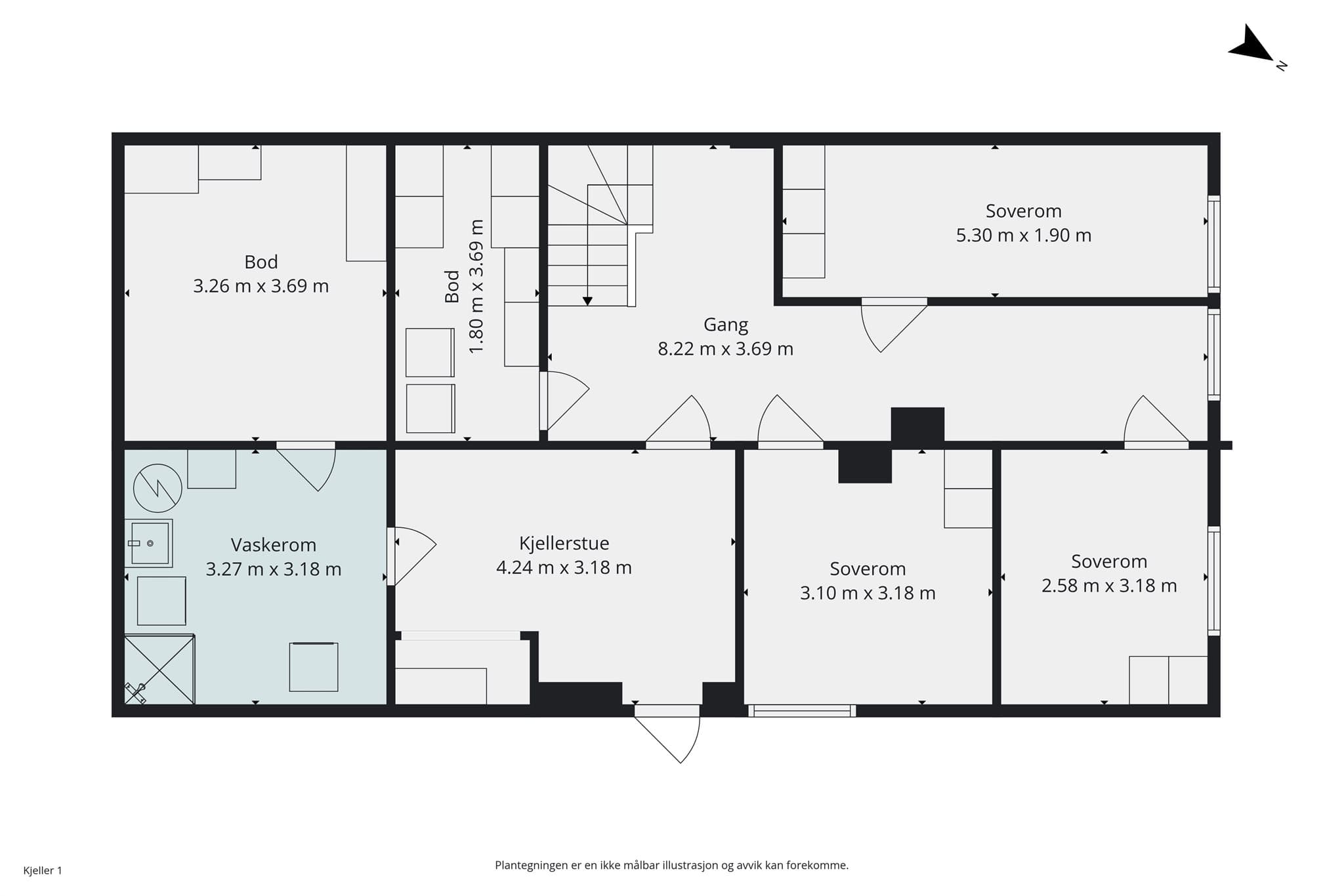 Plantegning kjeller.