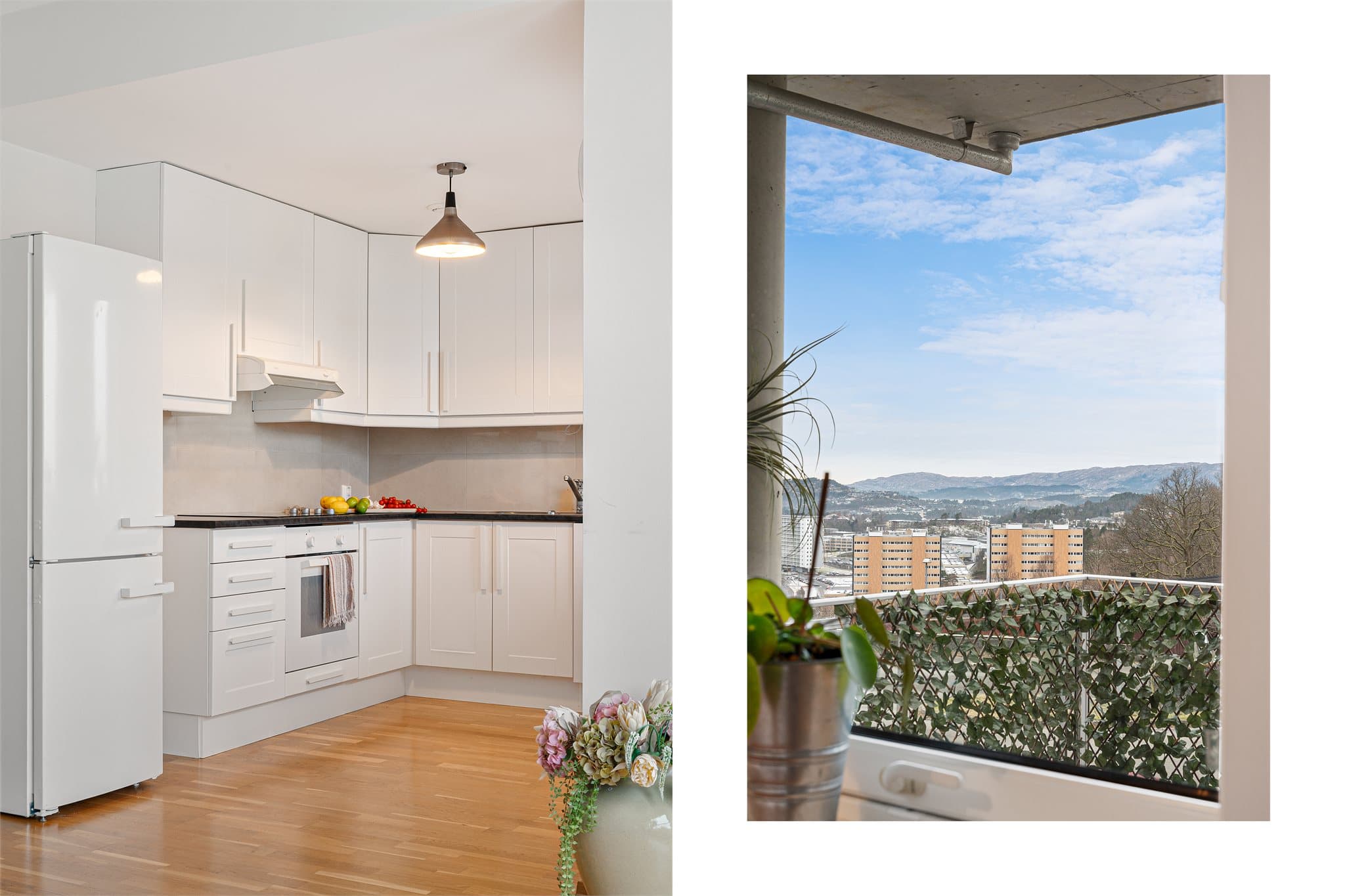 - Tidløs kjøkkeninnredning med profilerte fronter og benkeplate i laminat -