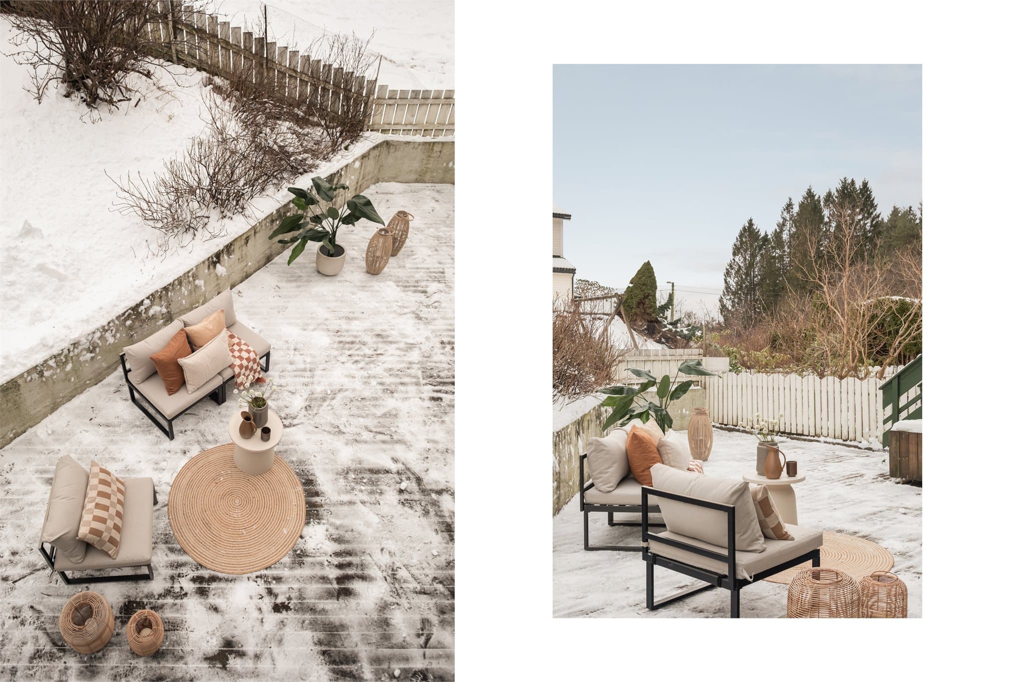 - Terrassen måler hele 58m². Her har man god plass til utemøbler og dekorasjon -