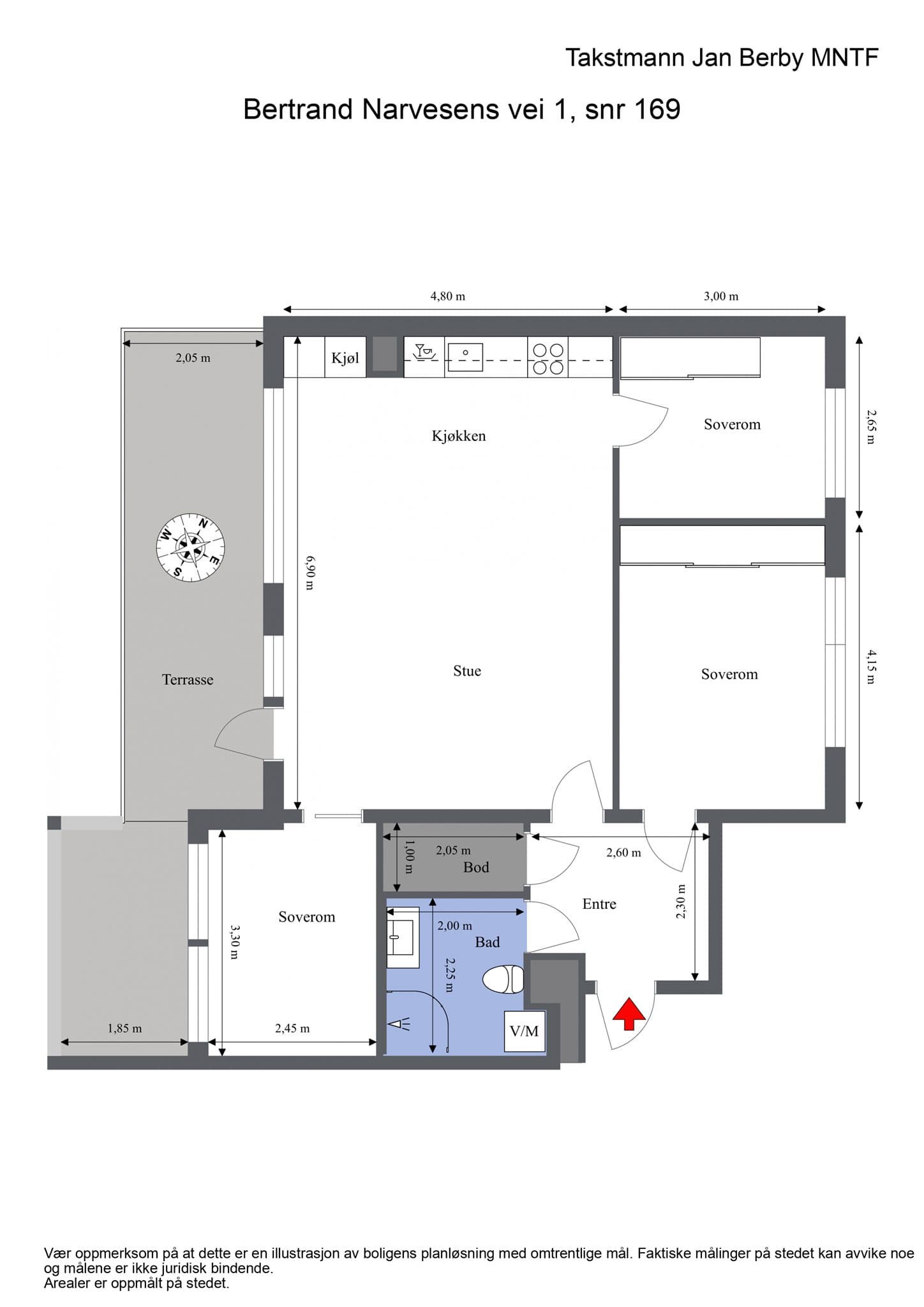 Planskisse. I tillegg medfølger det bod i kjeller og to garasjeplasser.