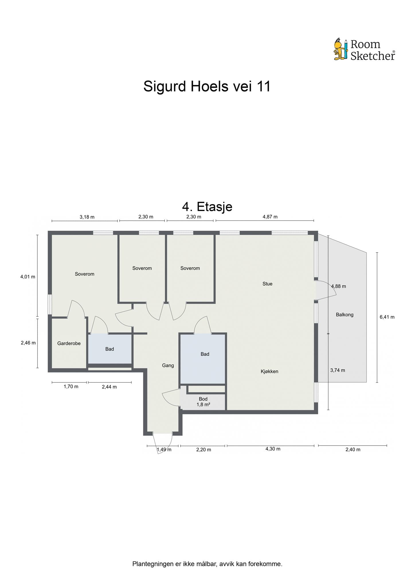 Plantegning. I tillegg medfølger det en kjellerbod på 5 m².