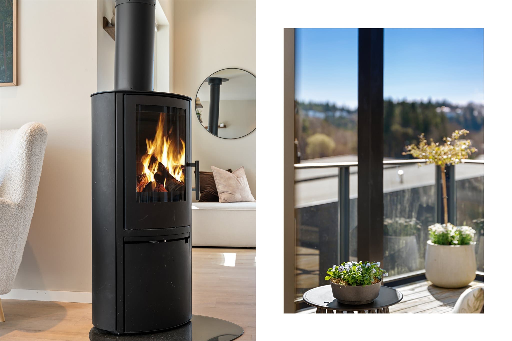 - Peisen sørger for behagelig varme og ekstra stemning de kaldere dagene -