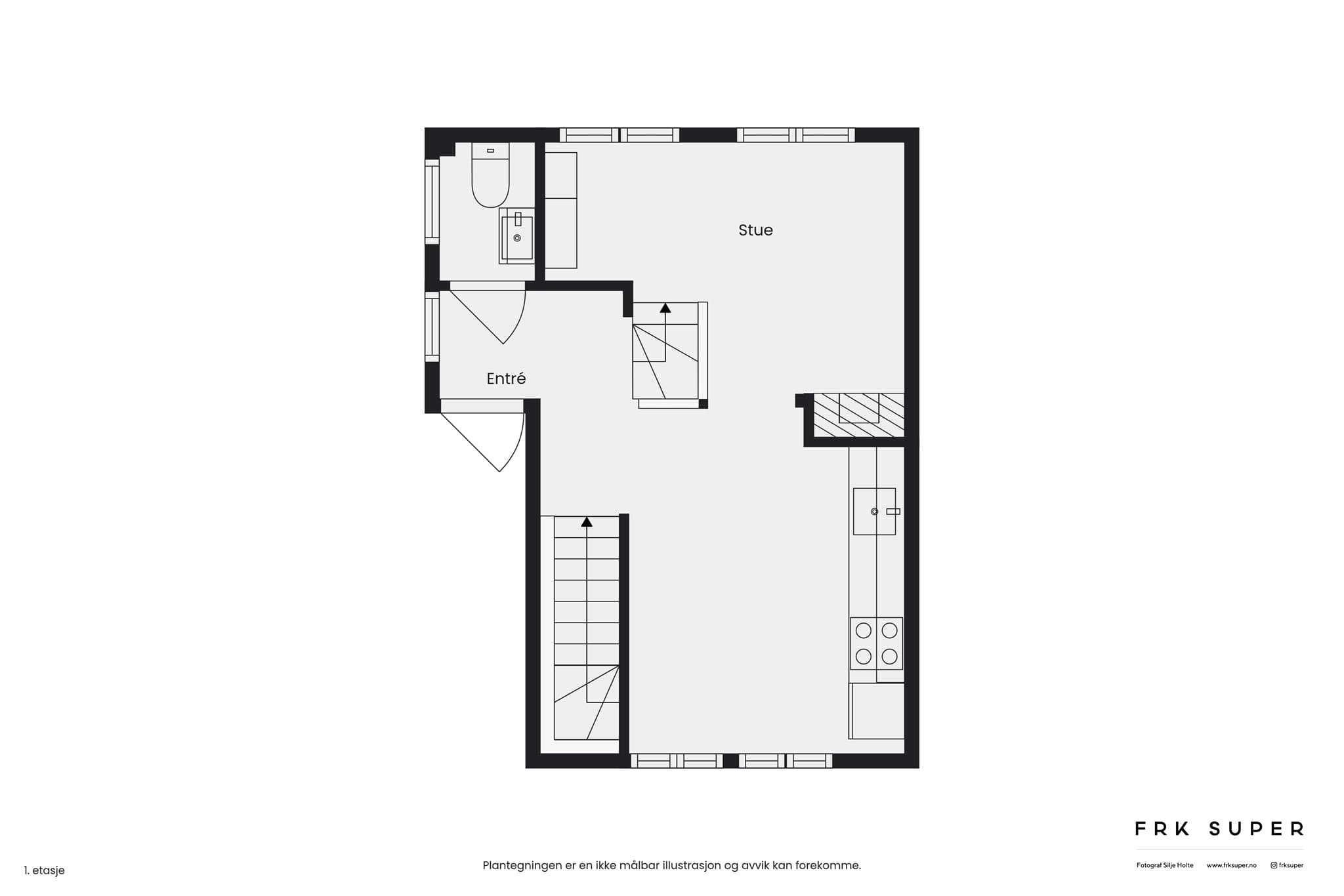 Planløsning for hovedetasje