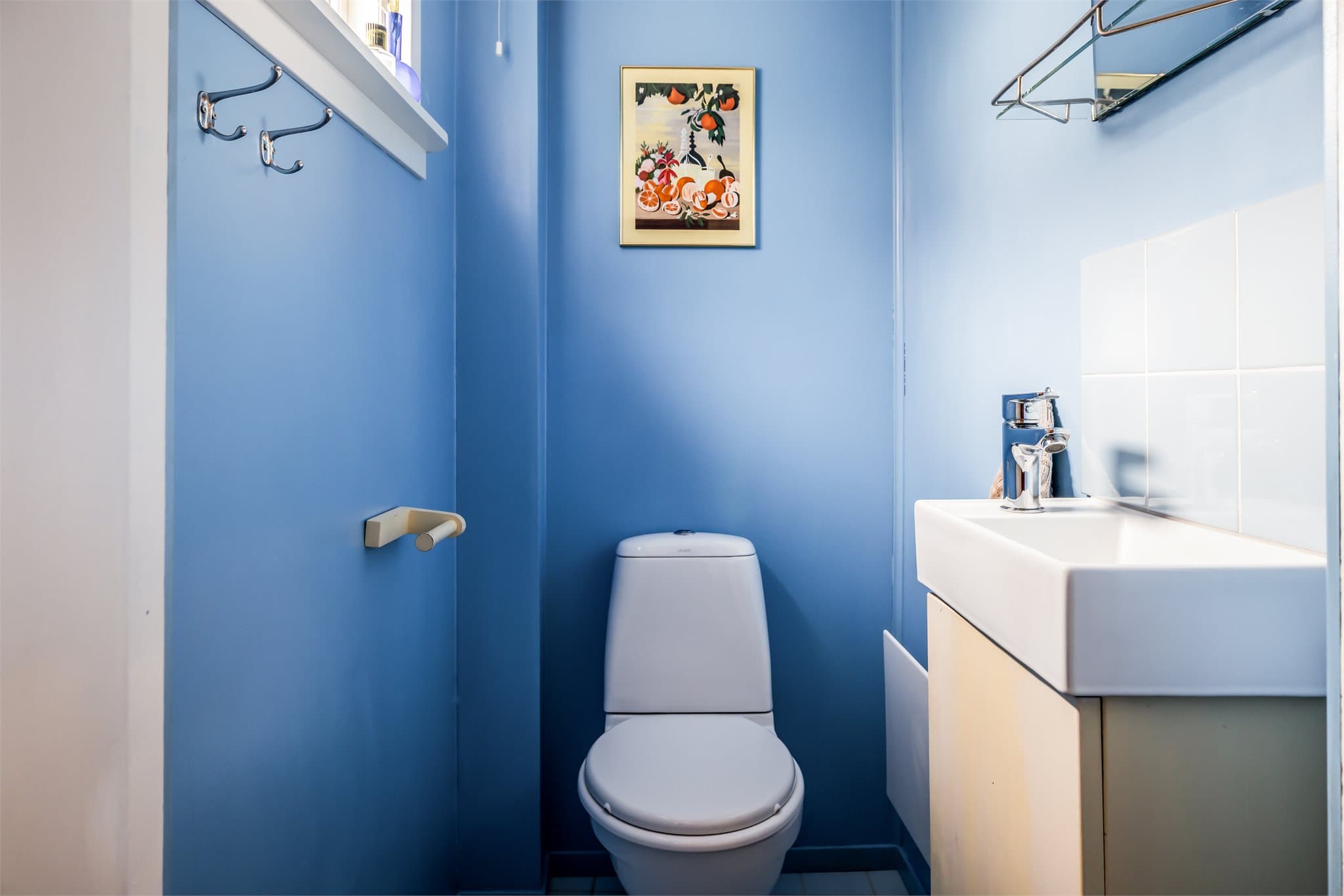 WC i hovedetasje måler 1,5m². Vindu fra 2025