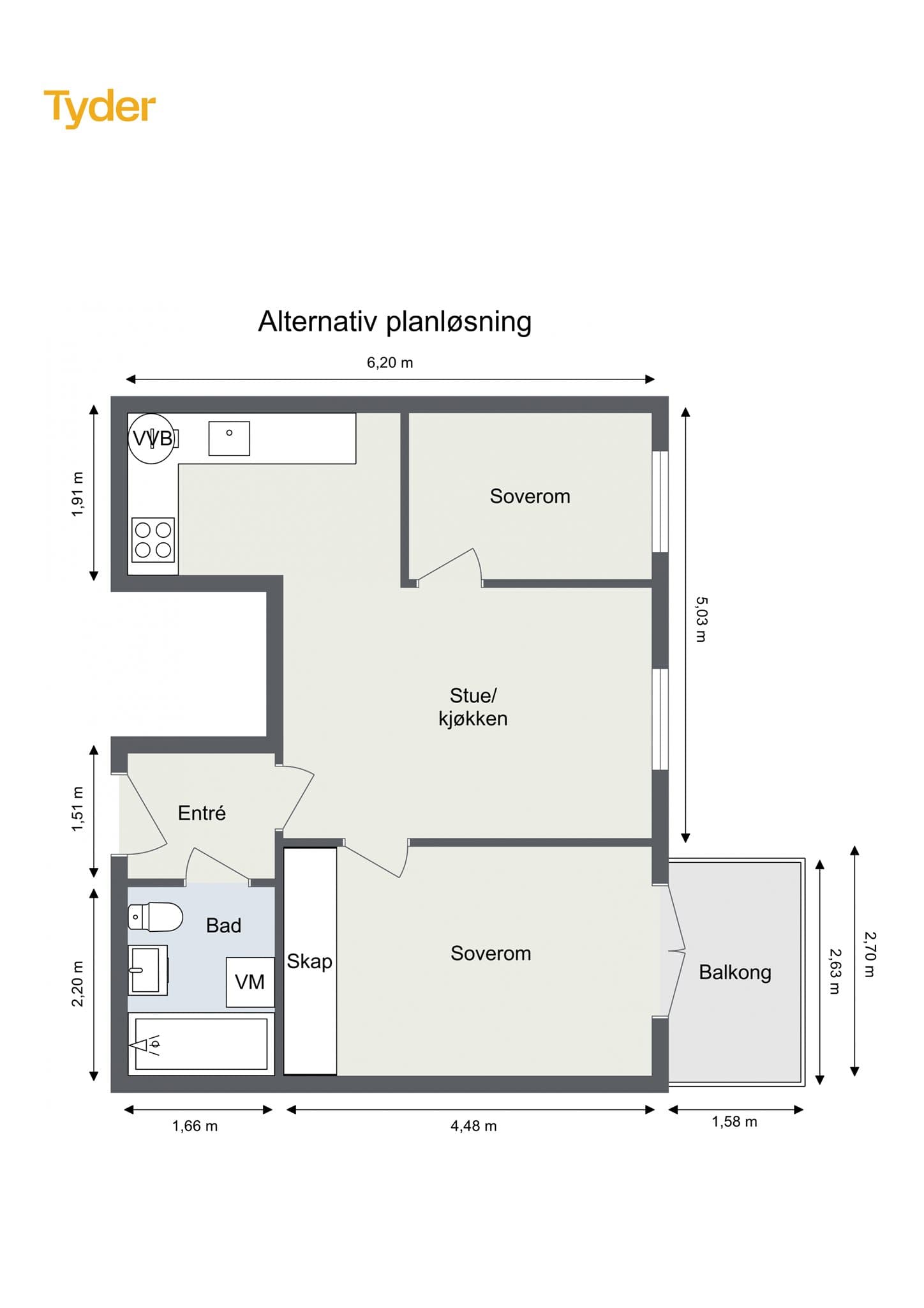 Alternativ planløsning.