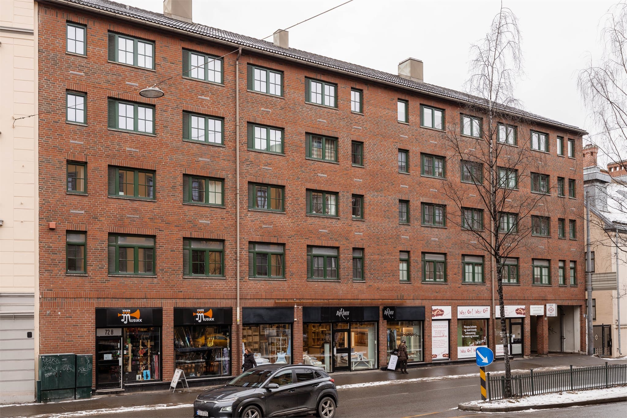 Fasade - Bogstadveien 72 - Boligen ligger på byggets bakside.