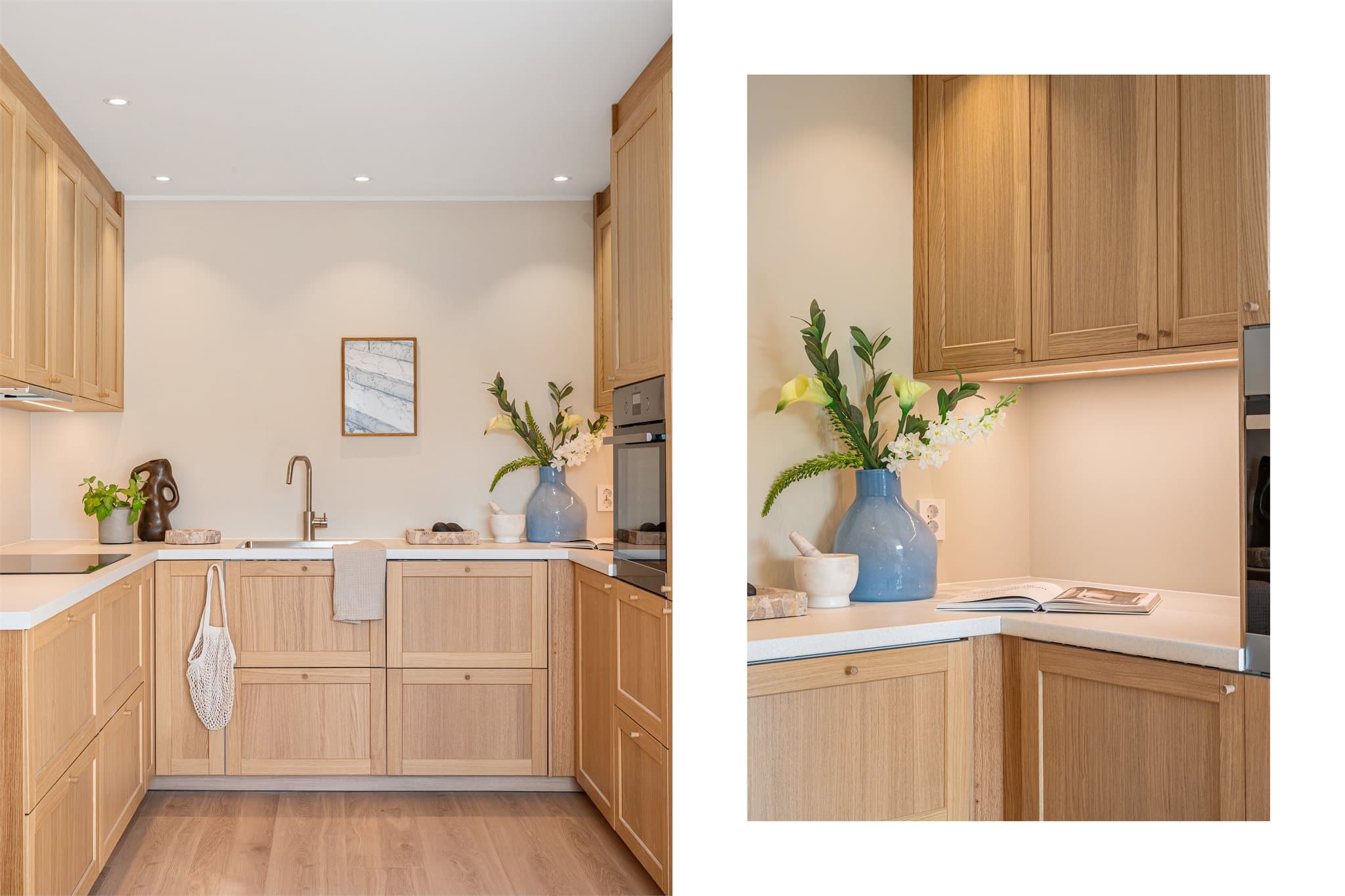 - Integrert skapbelysning og spotter i himling skaper et moderne og stilrent inntrykk. Det er montert Waterguard lekkasjestoppere på kjøkken (Deler av kjøkken er opprinnelig byggemeldt som klær/bod) -