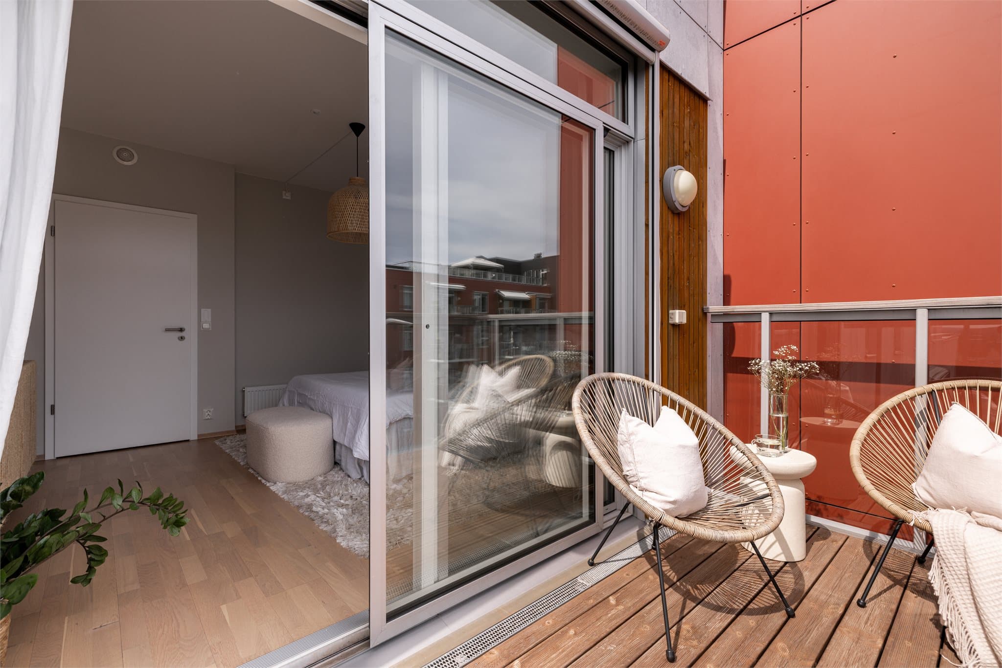 Sydvest-vendt balkong på ca. 6,7m²