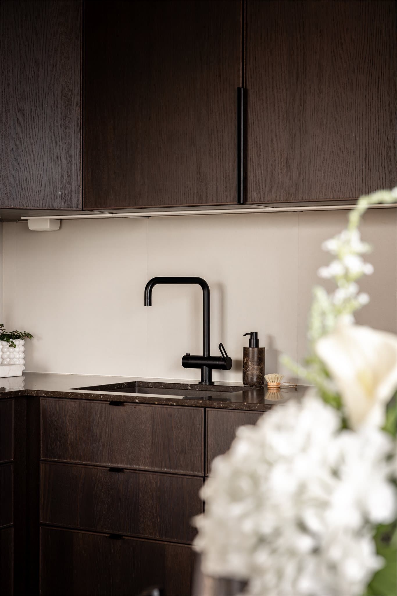 Waterguard/lekkasjestopper er installert på kjøkkenet.