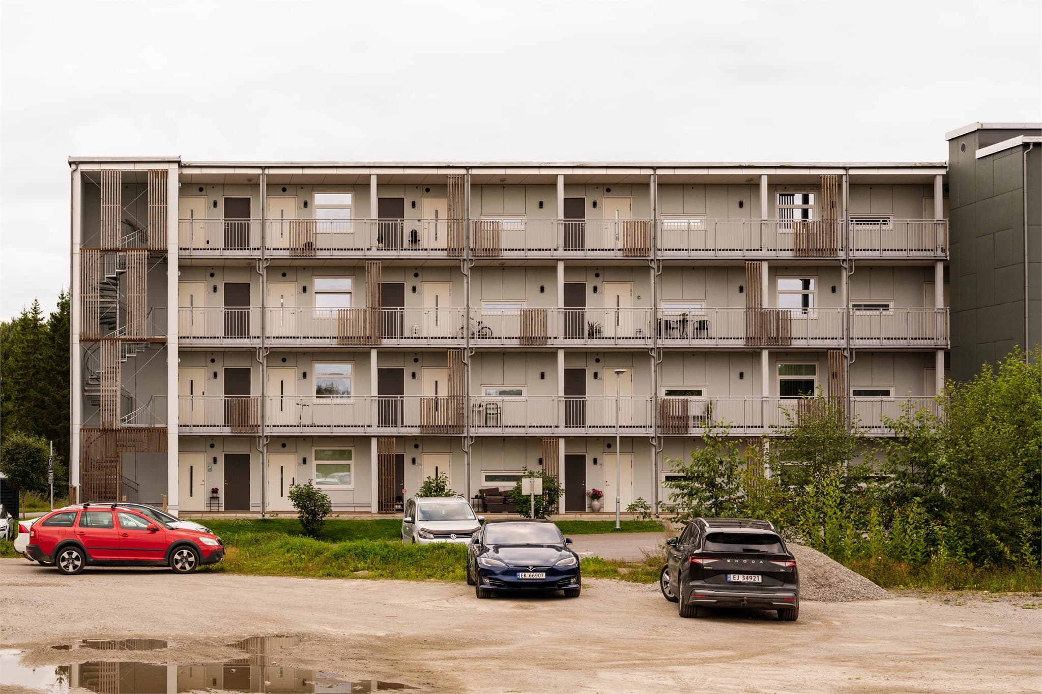 Leiligheten ligger i 4.etg i dette bygget fra 2020.