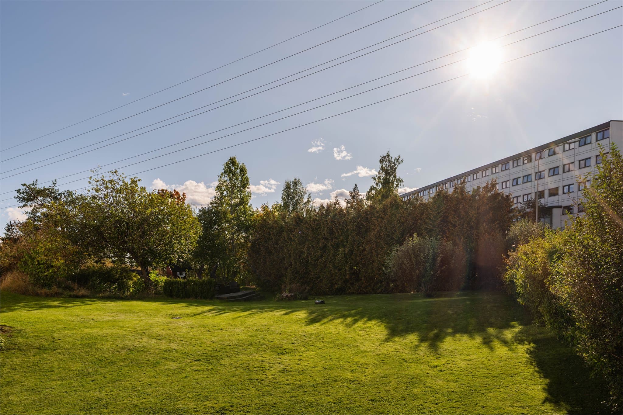 Stort hageområde i bakgården