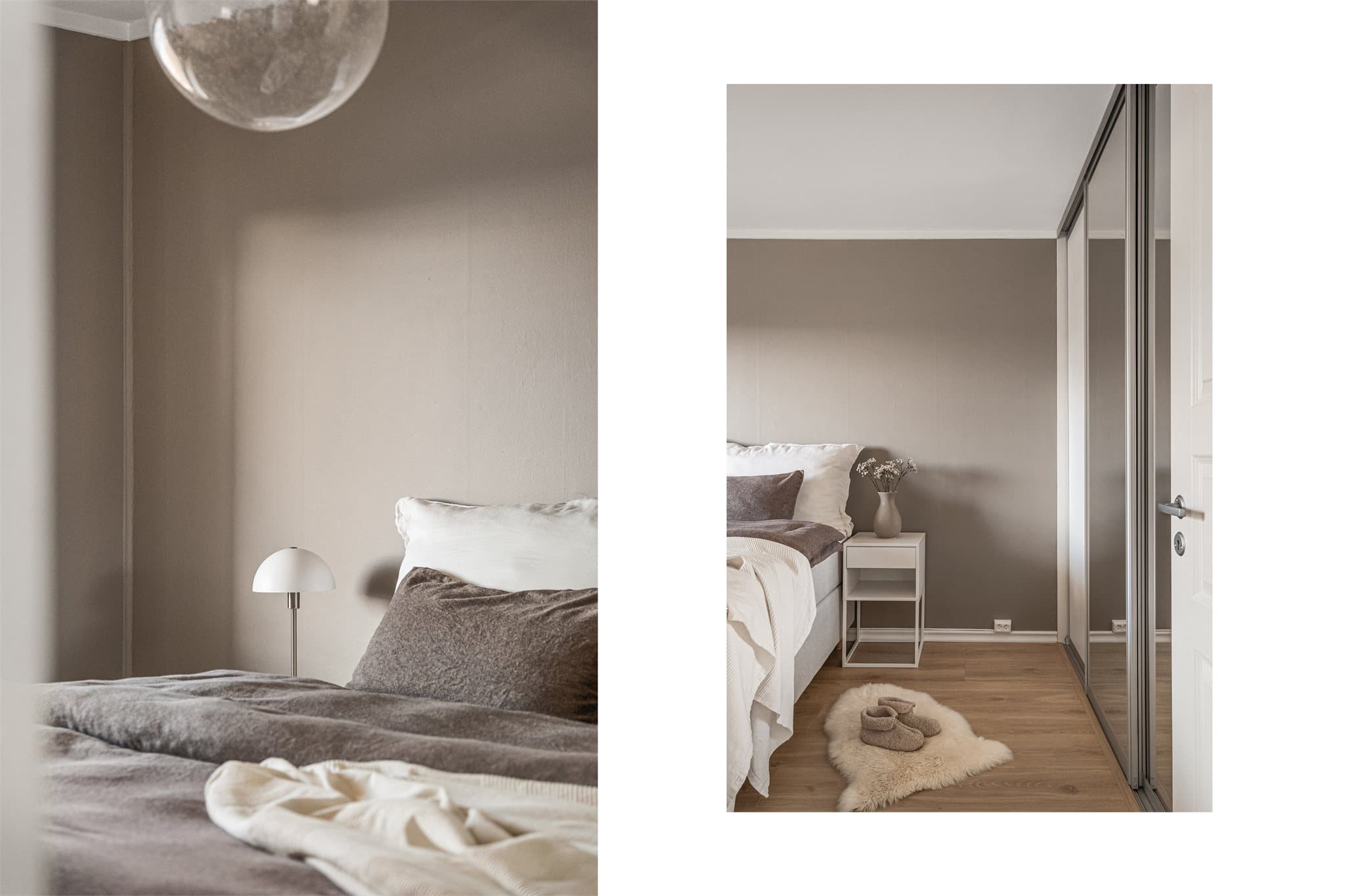 - Her har man god plass til dobbeltseng i ønsket størrelse og tilhørende møblement -