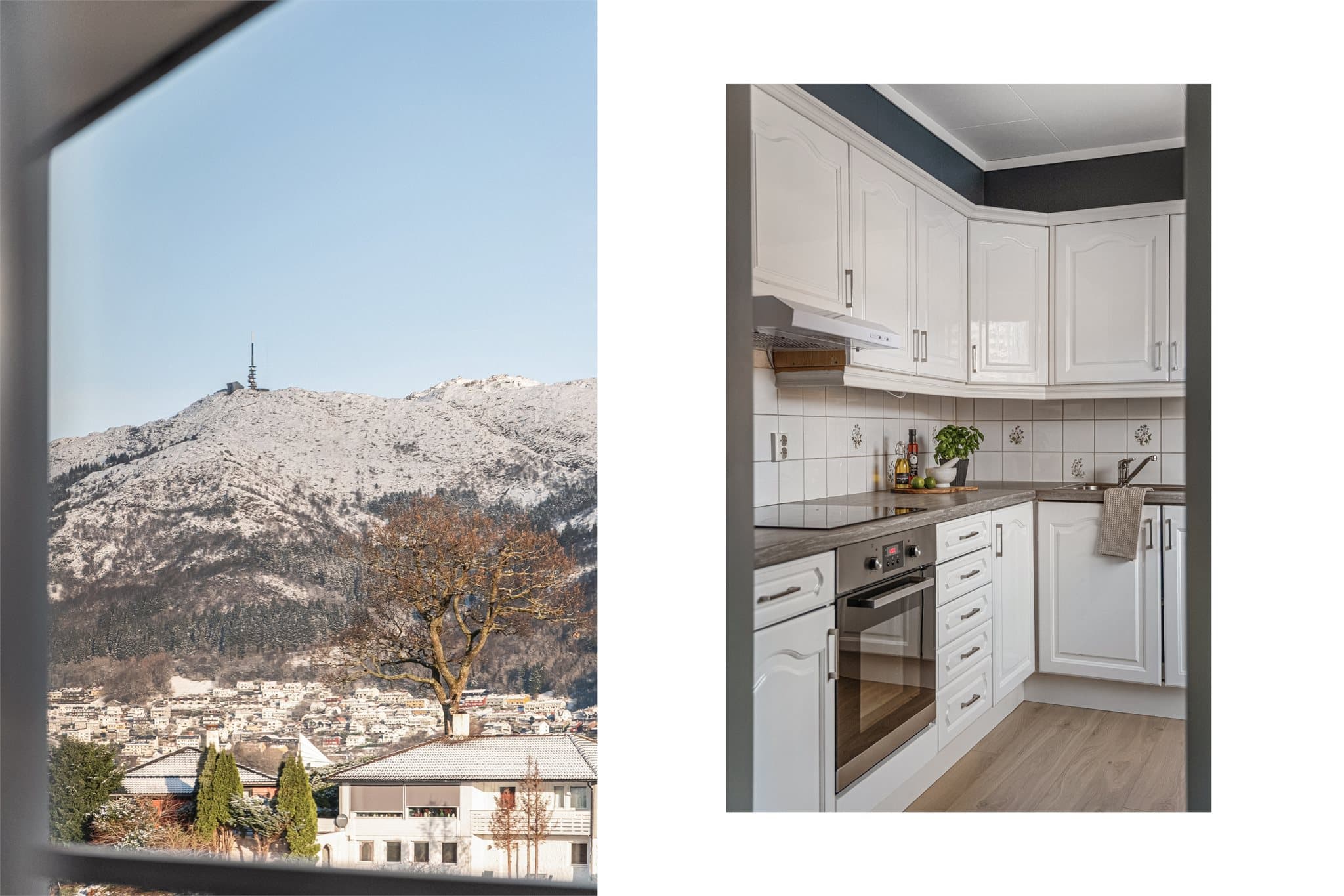 - Fra kjøkkenvinduet er det en nydelig utsikt mot Ulriken -