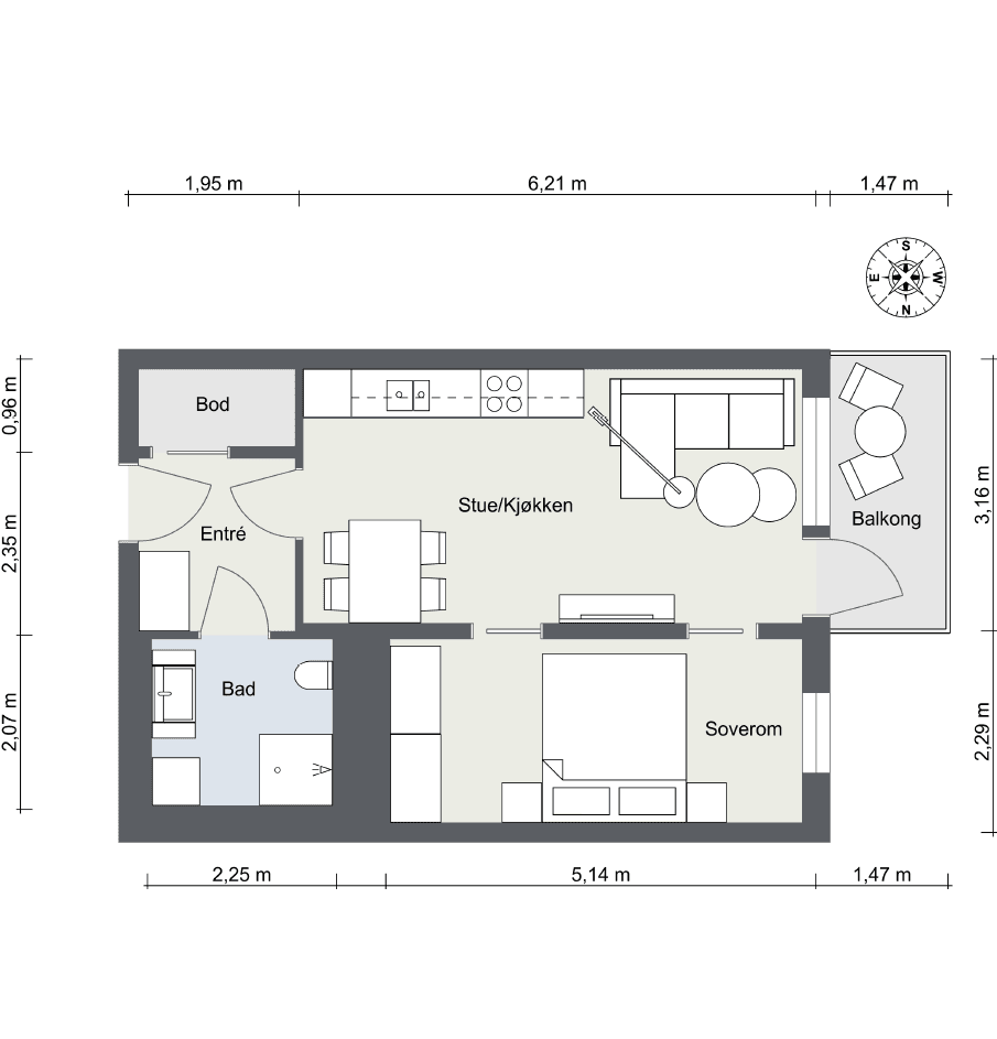 Plantegning - Gladengveien 12B
