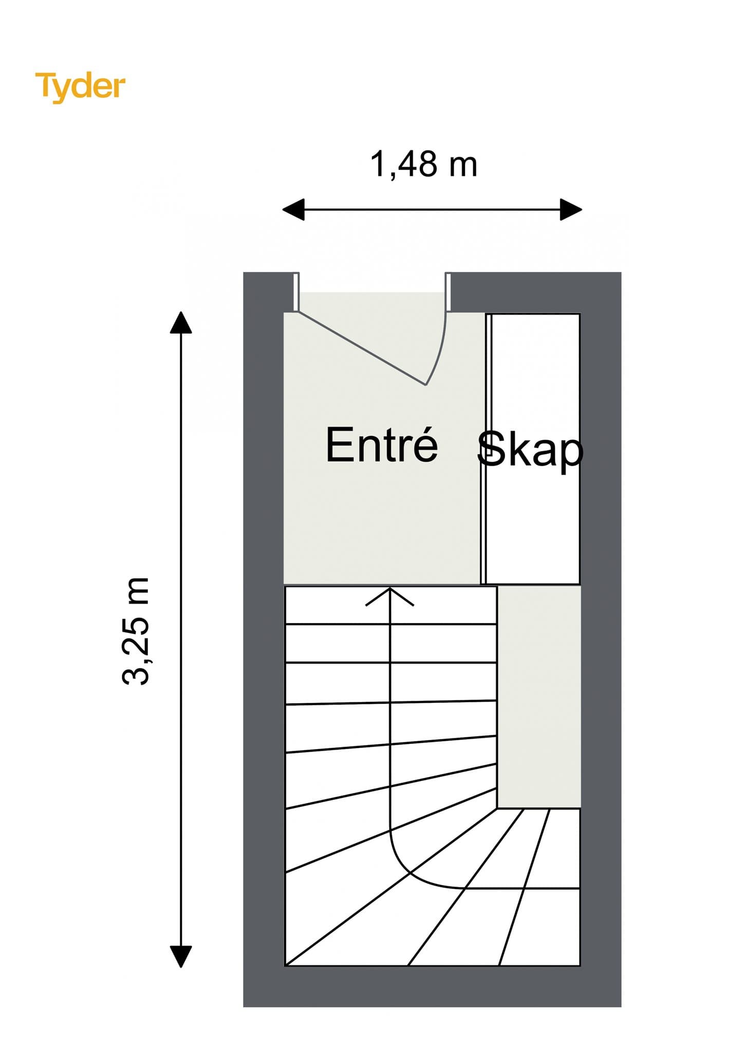 Plantegning 8. etasje - entré.