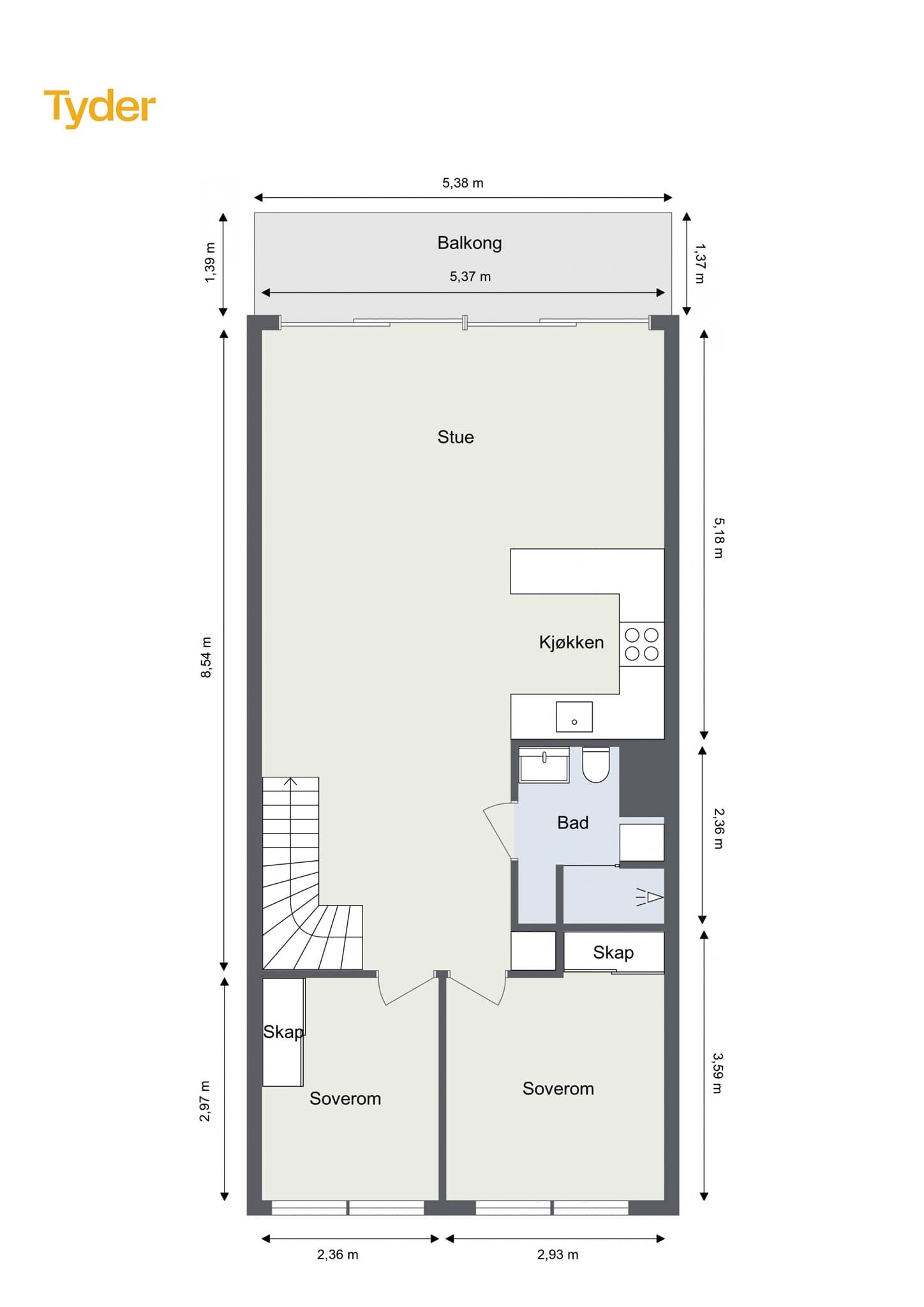 Plantegning 7. etasje - hovedplan.