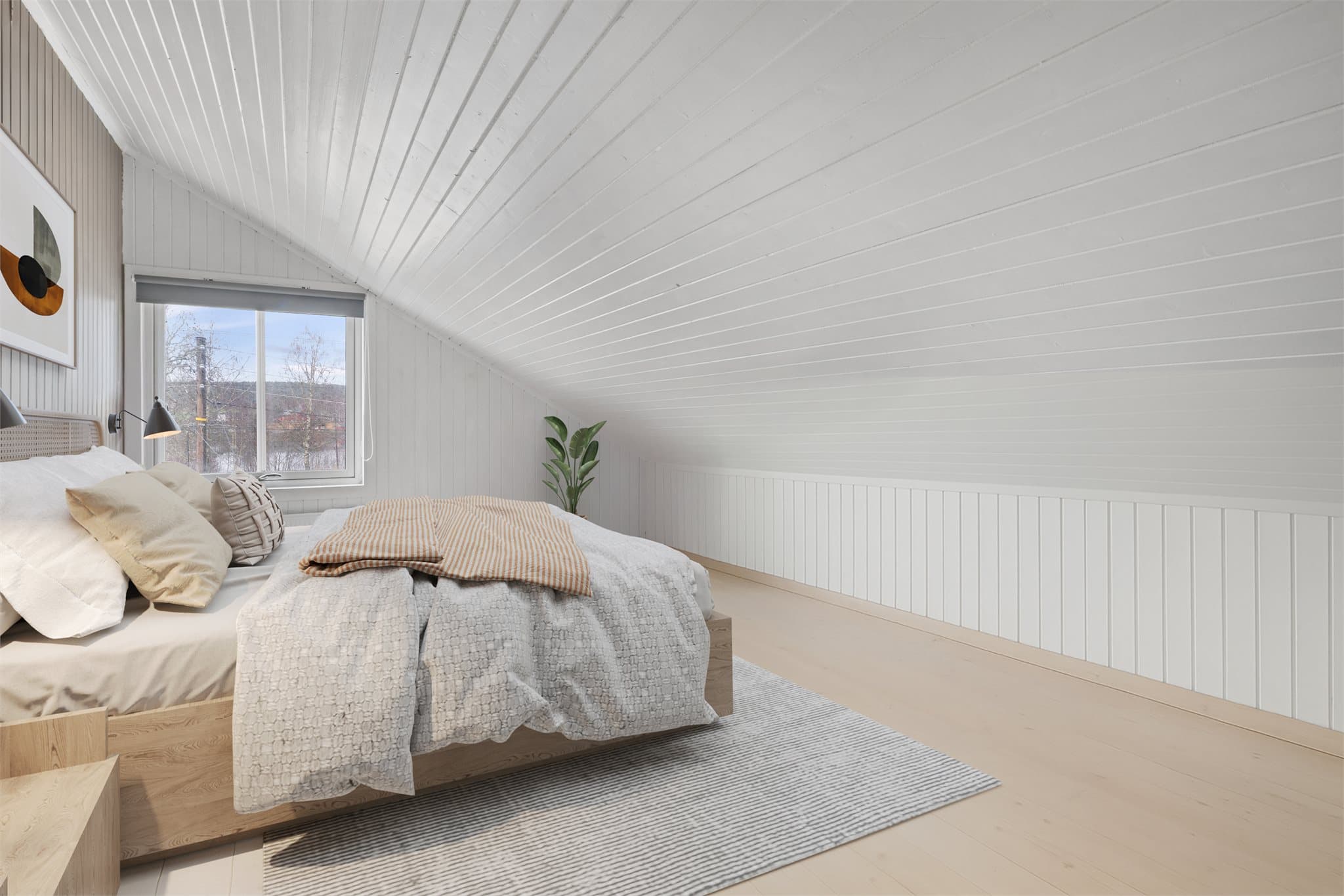 Soverom. Dette soverom er digitalt redigert og møblert.