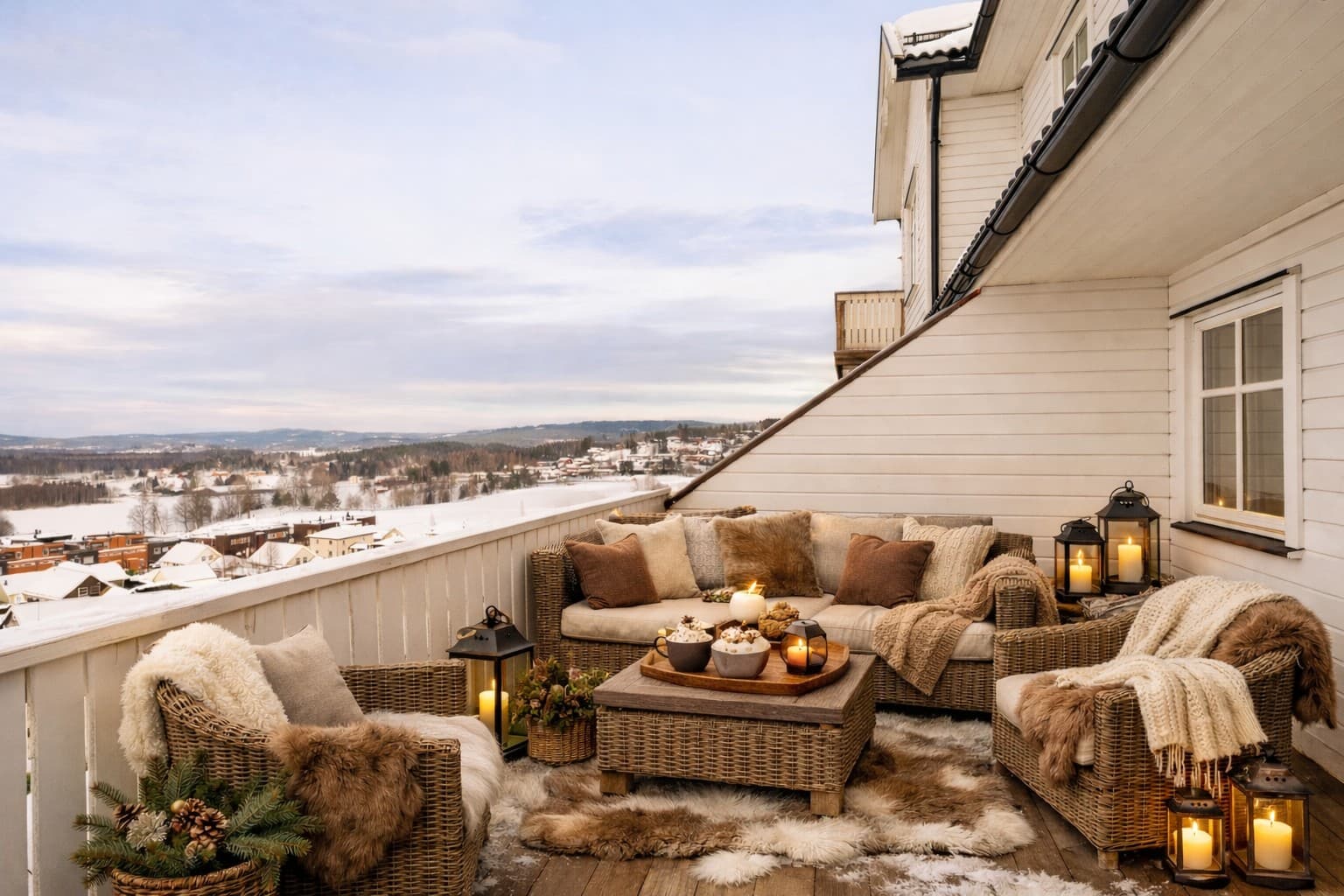 Fra stuen er det utgang til stor terrasse med gode solforhold. Digitalt møblert.