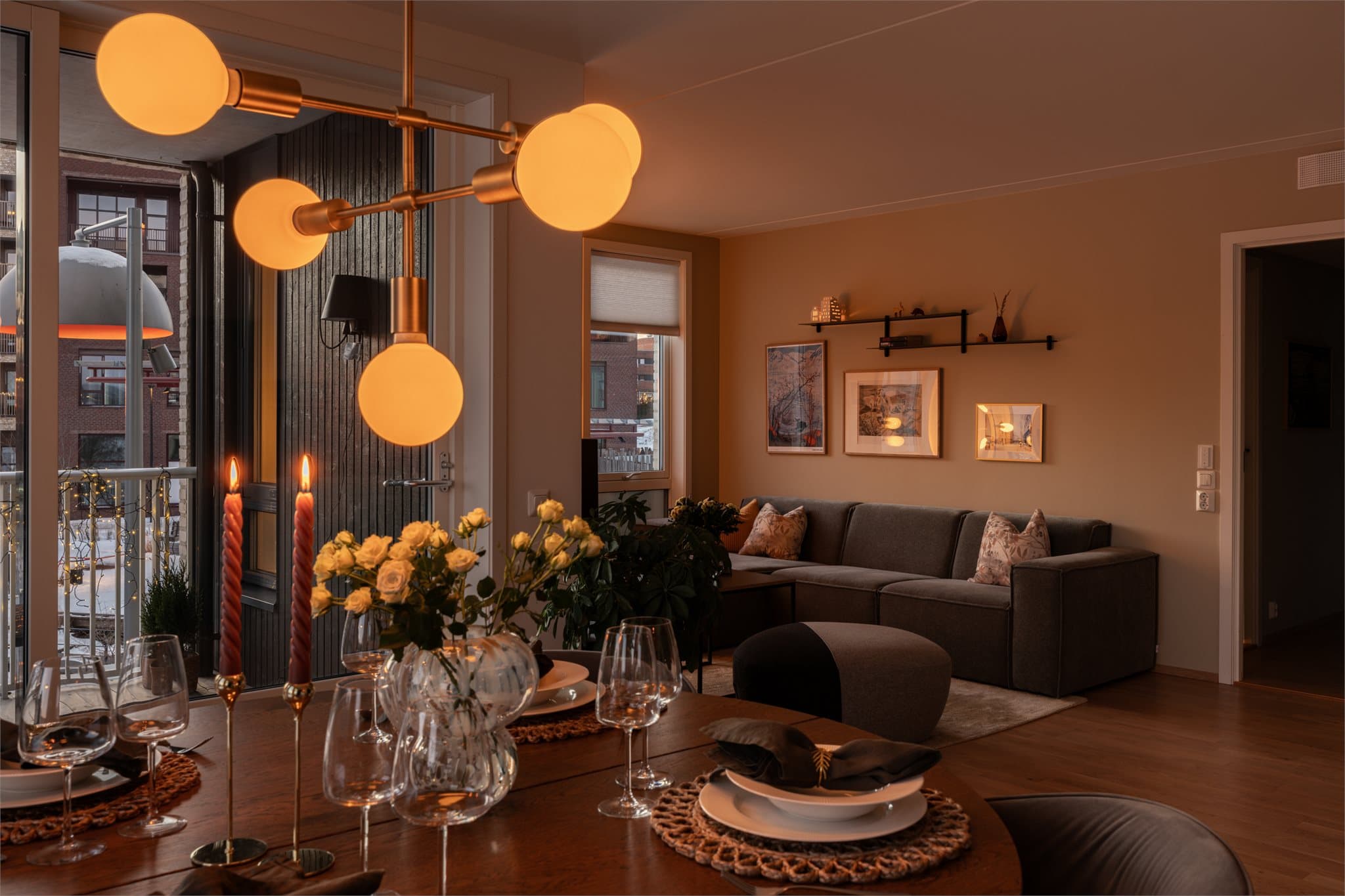 Kveldsstemning fra stuen.