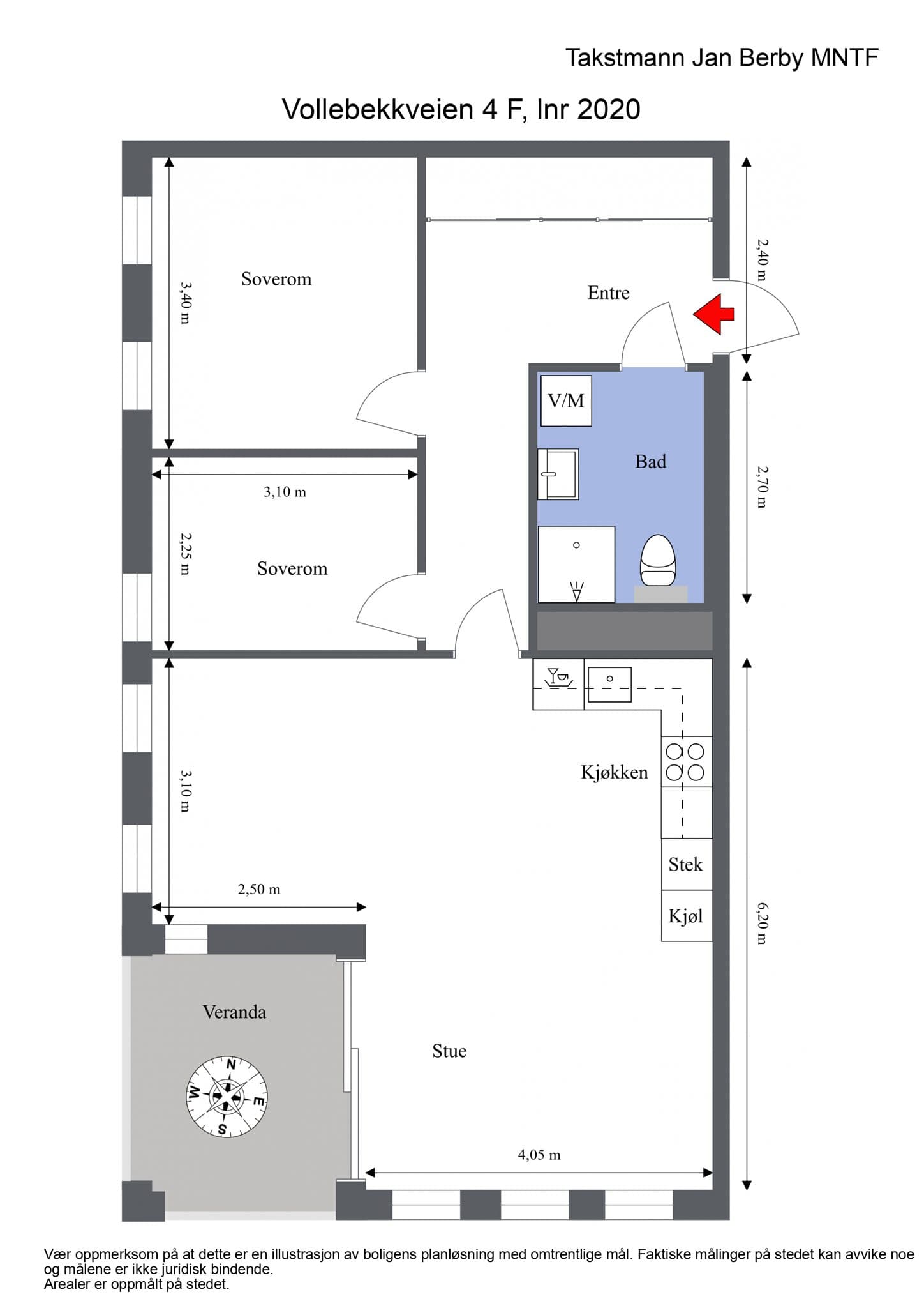 Plantegning. I tillegg medfølger bod i kjelleren.