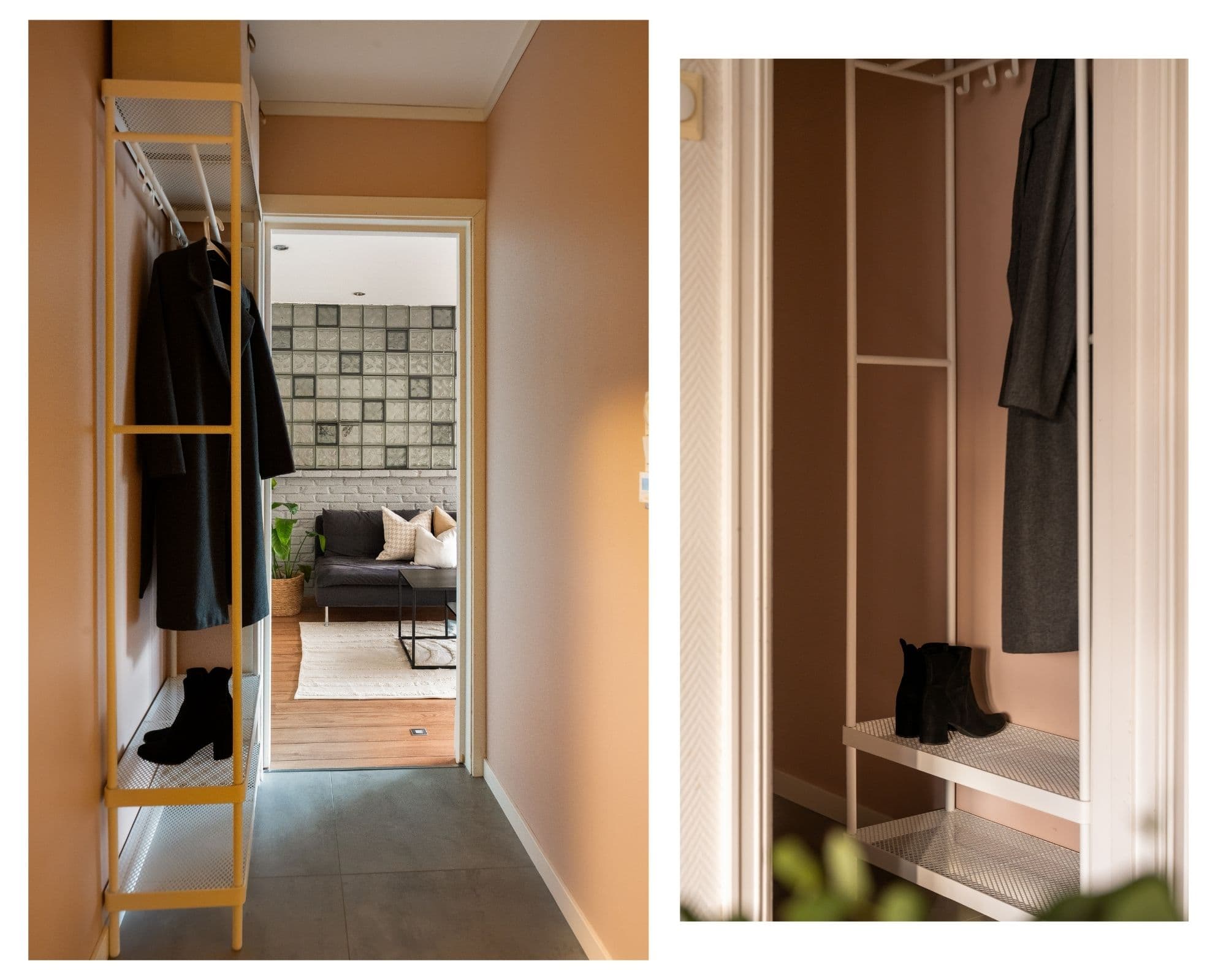 Det er plass til garderobemøblement, slik at man kan sette fra seg skoene og henge fra seg yttertøyet i rommet.