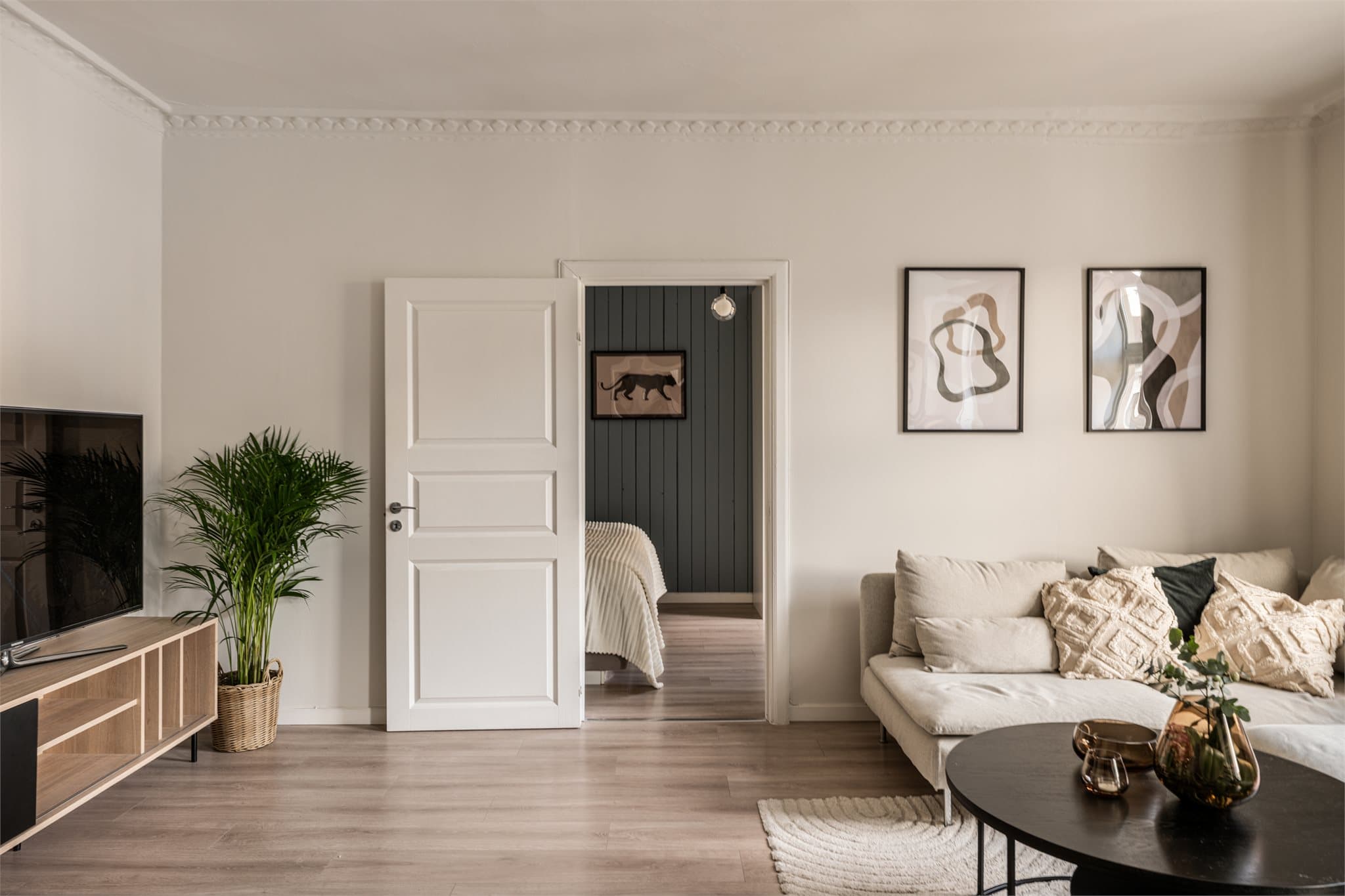 Hovedsoverommet ligger innenfor stuen i 4. etasje.