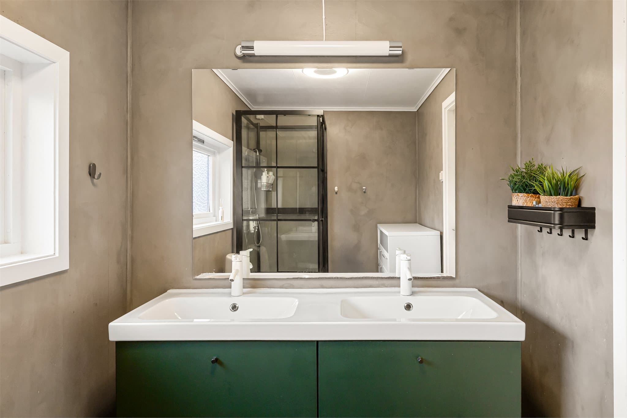 Badet måler 4,5 m²
