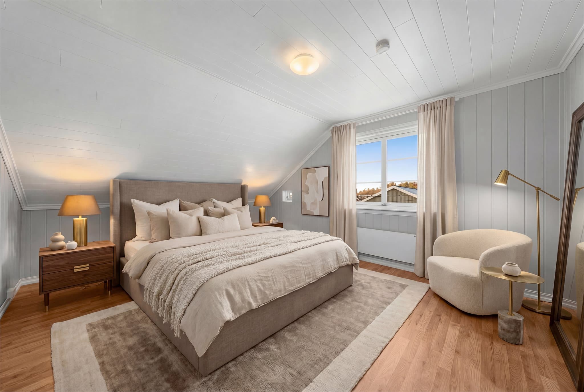 Hovedsoverom med digital møblering