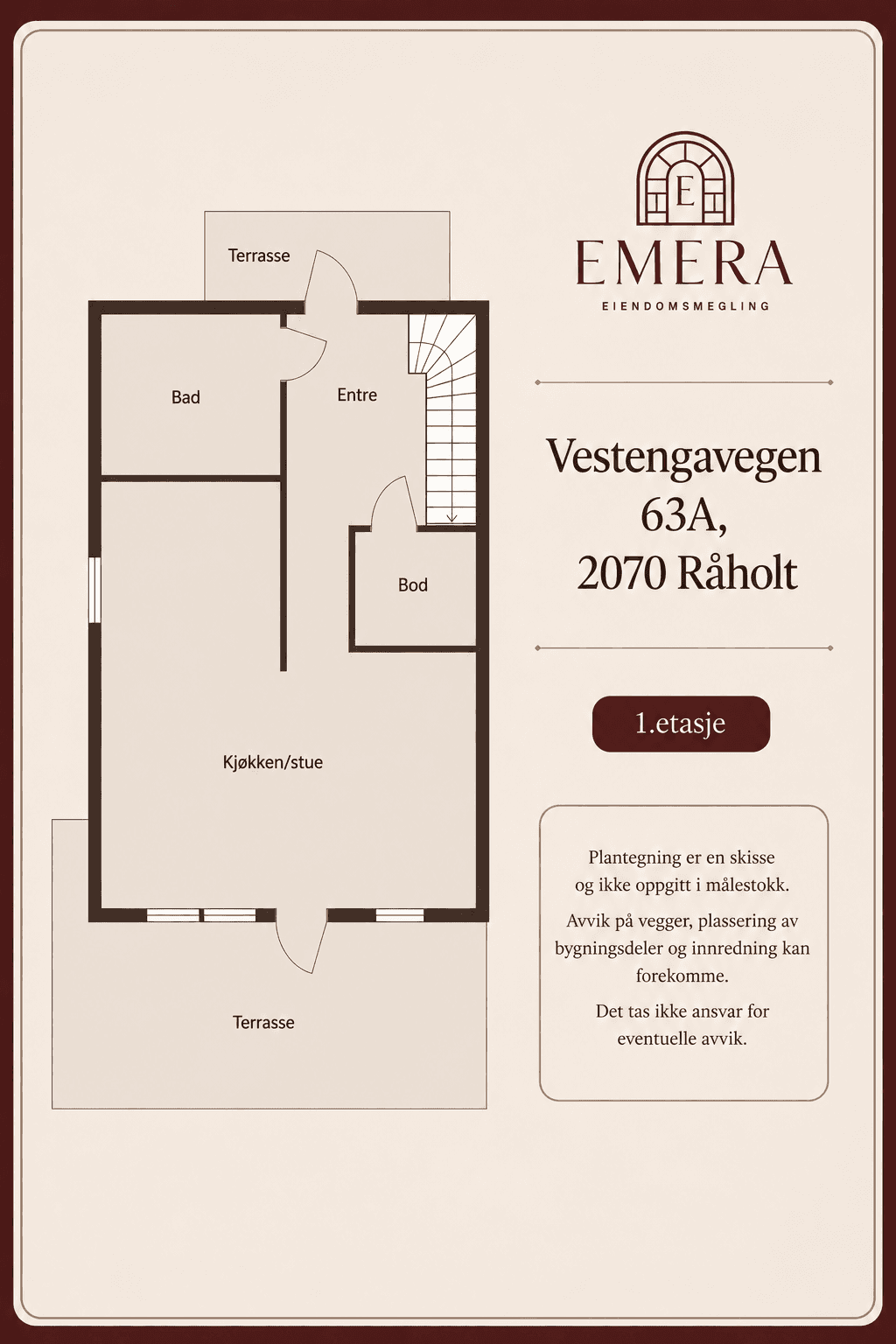 Plantegning 1. etasje.