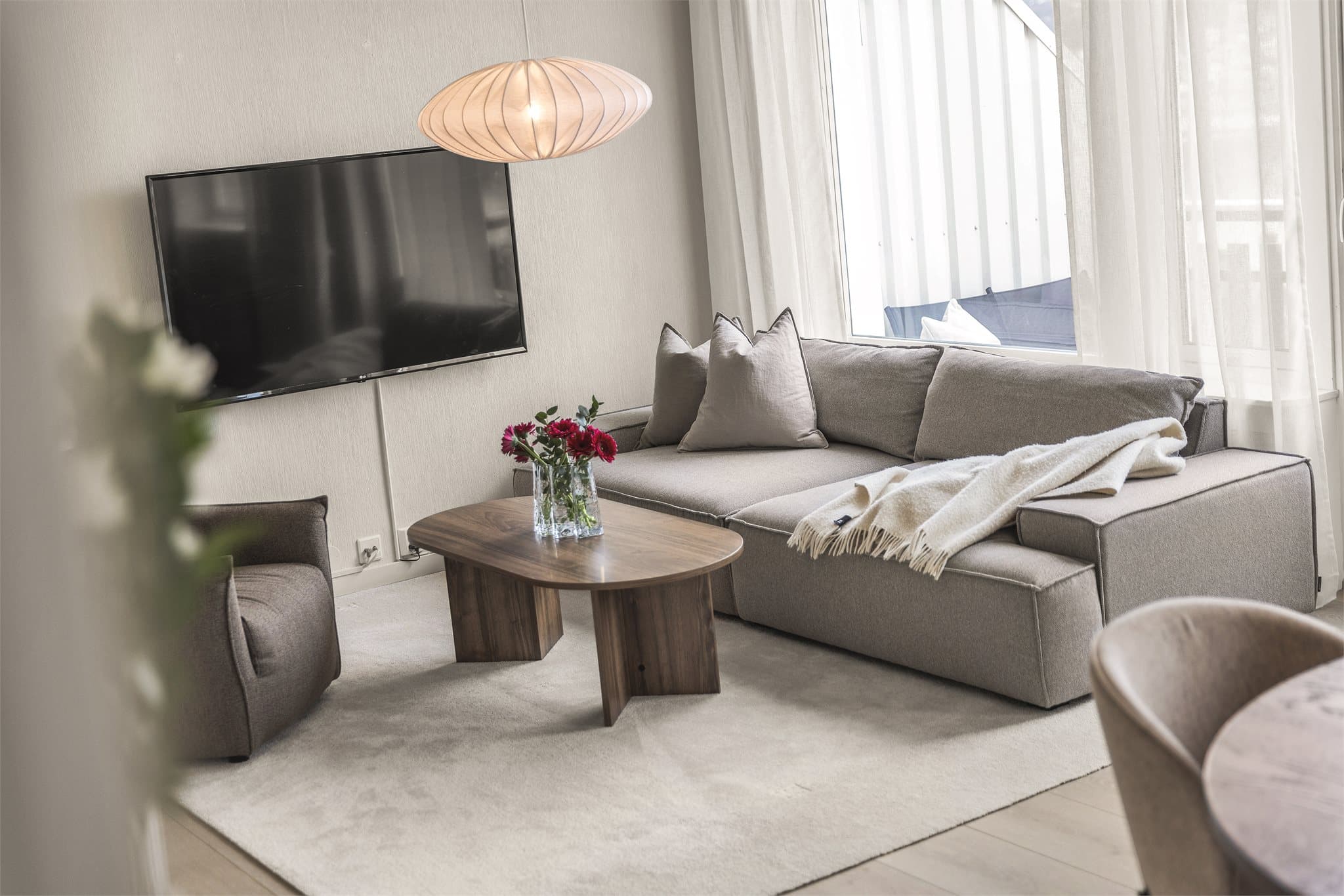 Her har du ei tiltalende leilighet med et moderne uttrykk!