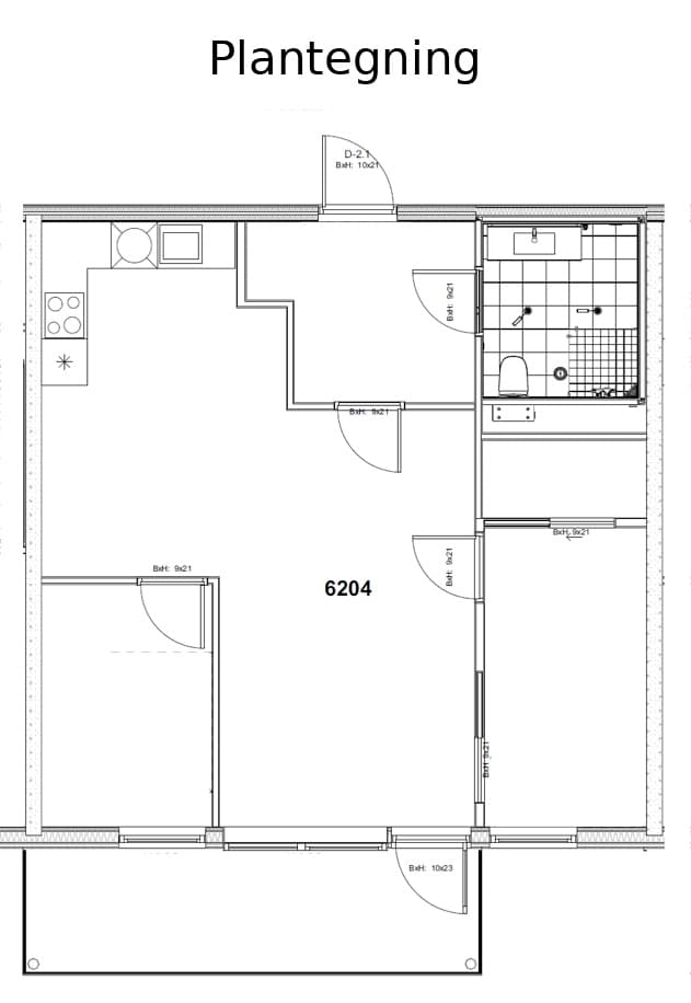Plantegning levert av Aas og Nordal ved overtakelse av leilighet.