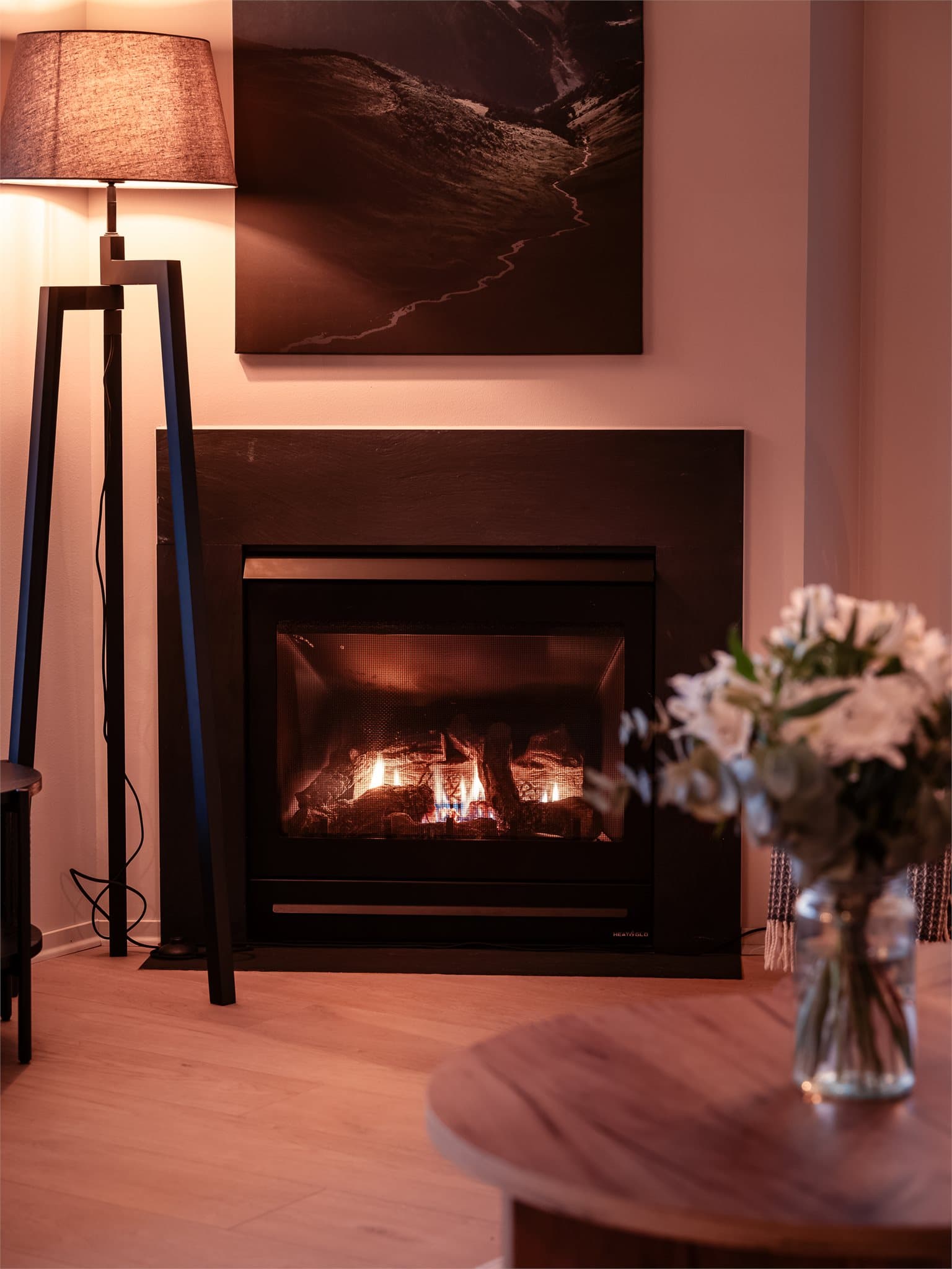 Gasspeisen gir ekstra stemning til stuen.