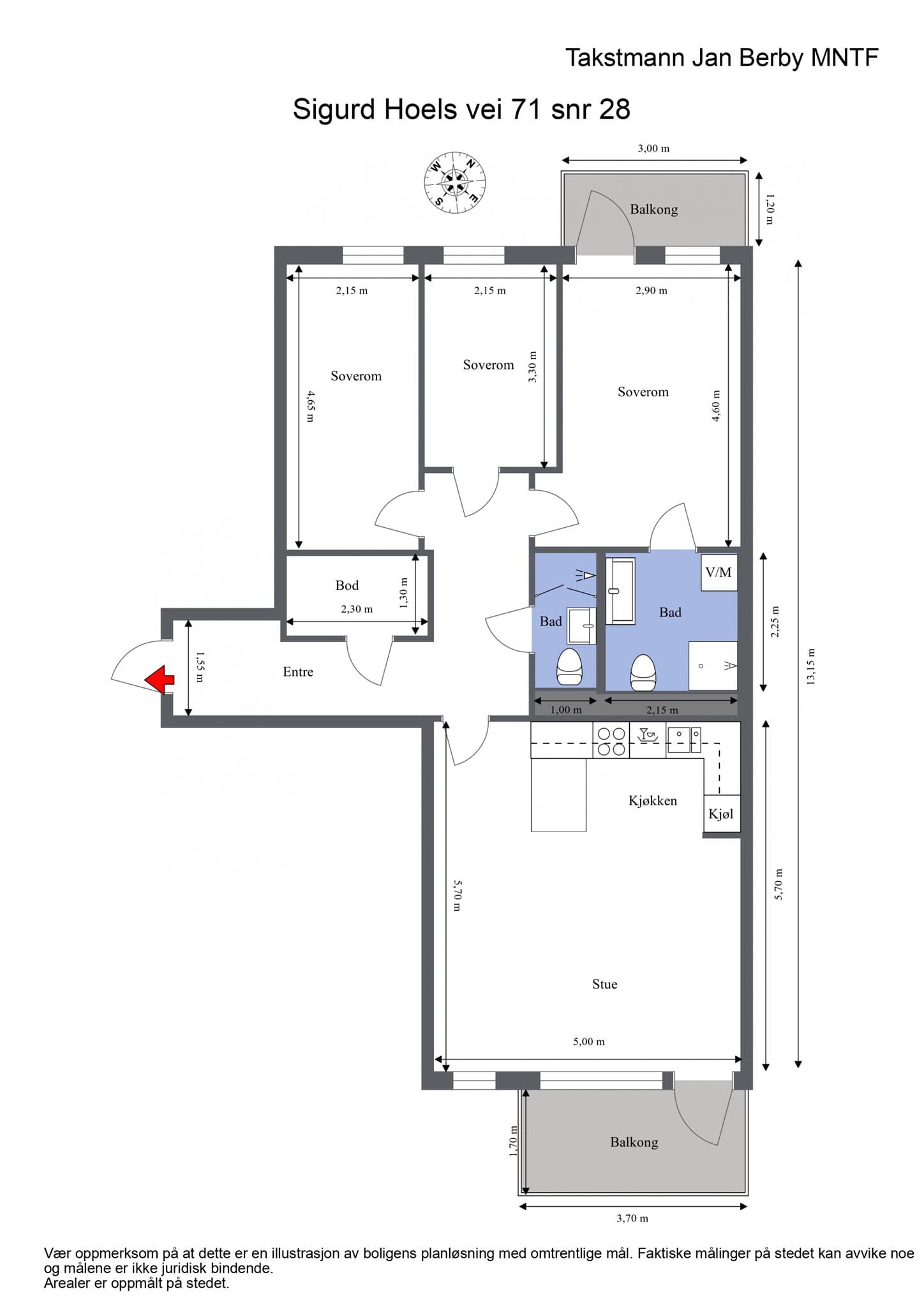 Plantegning. I tillegg medfølger bod i kjeller og garasjeplass.