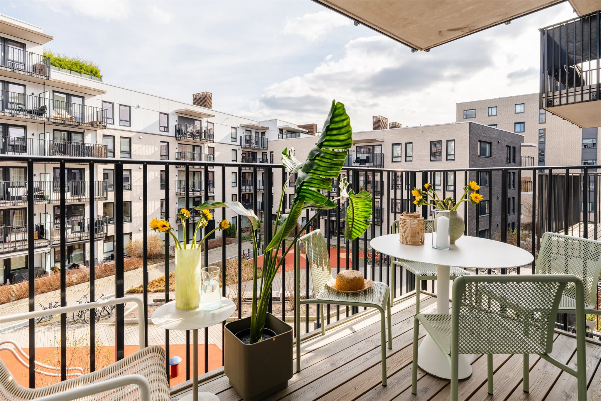 Denne balkongen vender mot sydøst og er målt til 6,3 m².