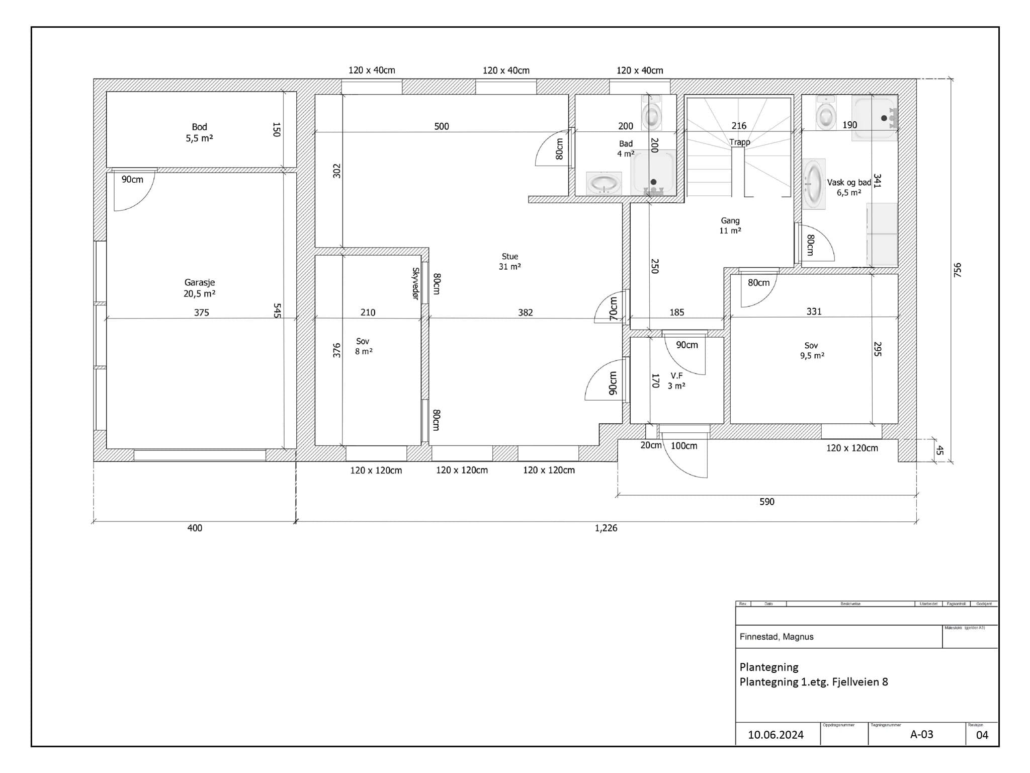 - Plantegning 1.etasje -