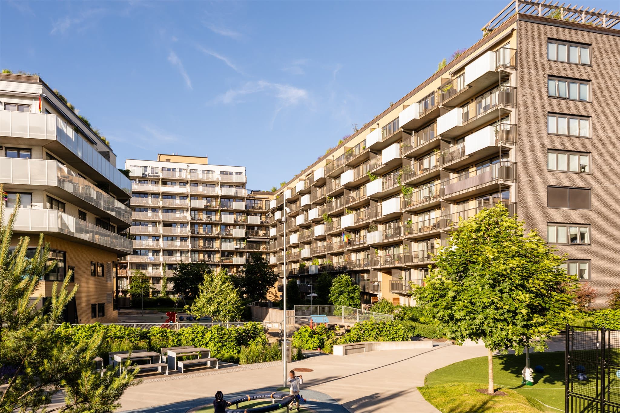 Ulven Park er et moderne boligprosjekt med flott arkitektur og grønne fellesarealer.